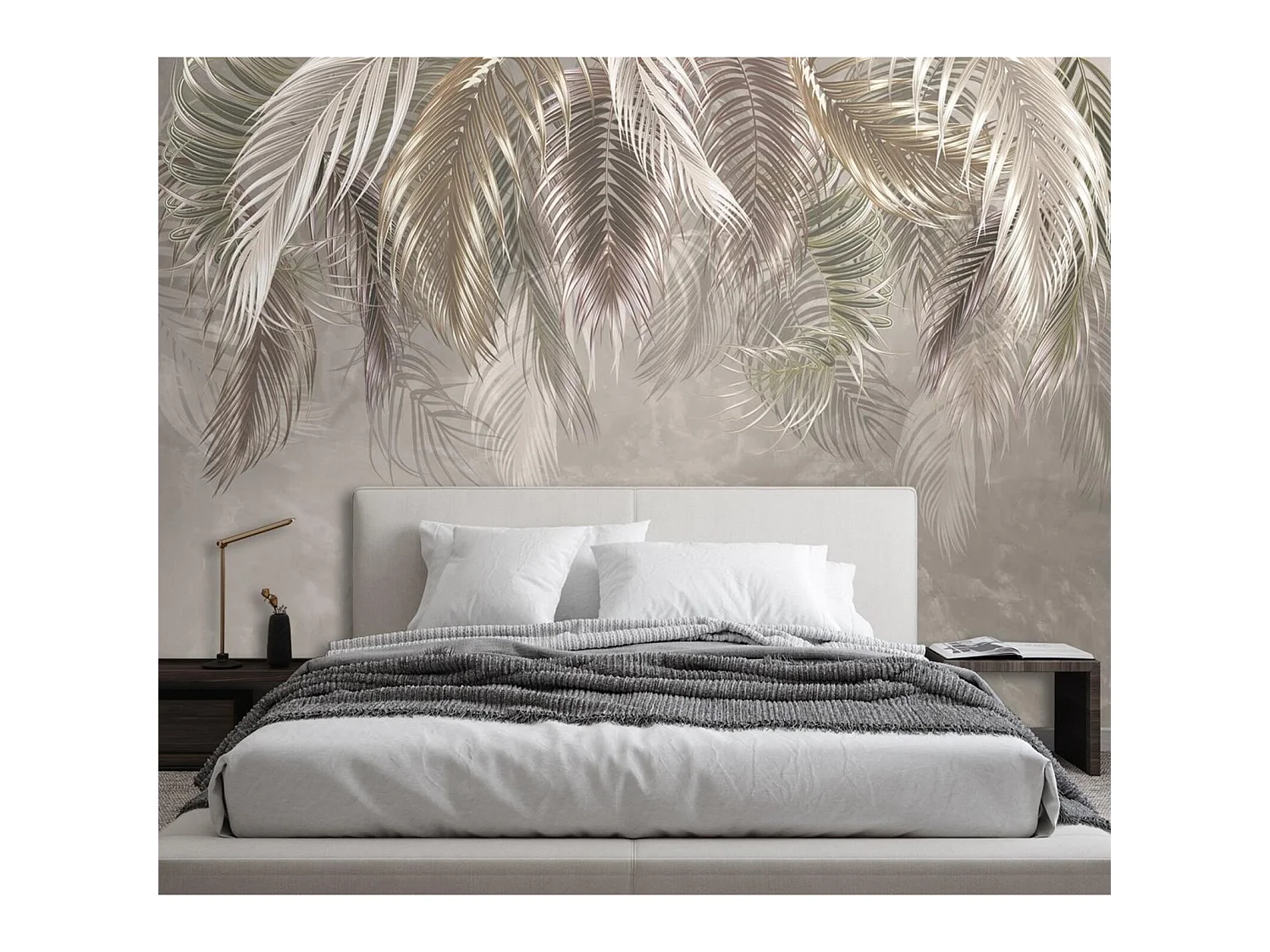 Papier peint feuilles de palmier 3d - 368 x 254 cm