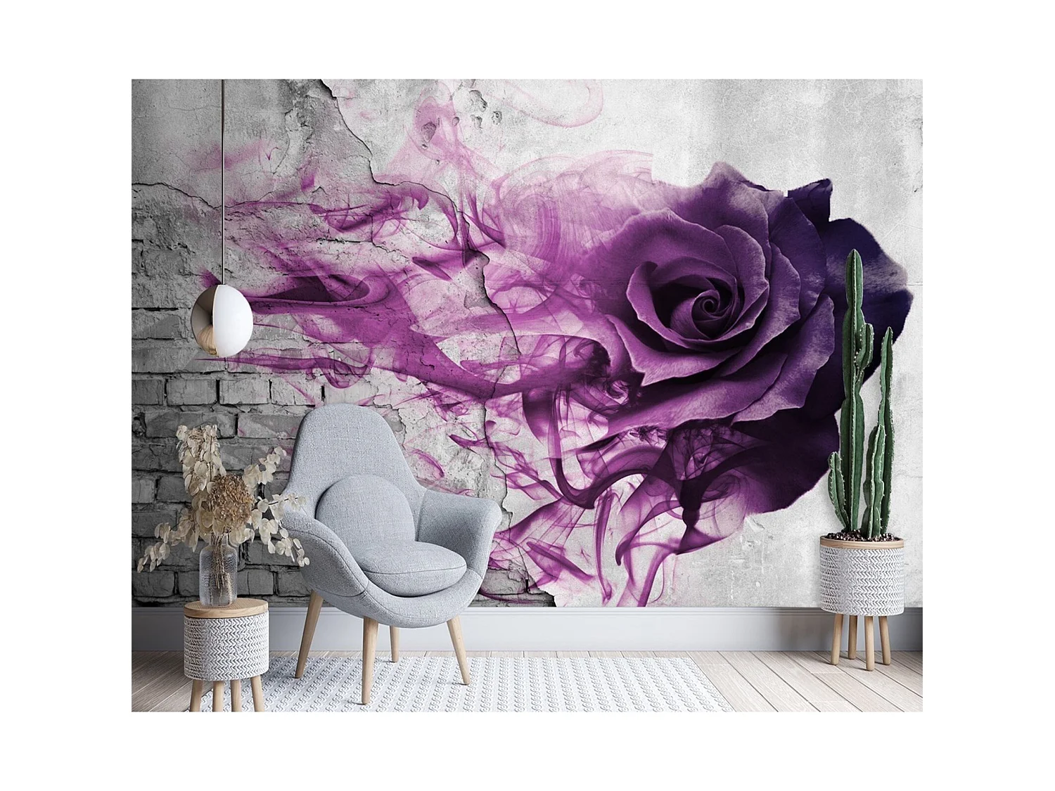 Papier peint rose pourpre - 250 x 175 cm