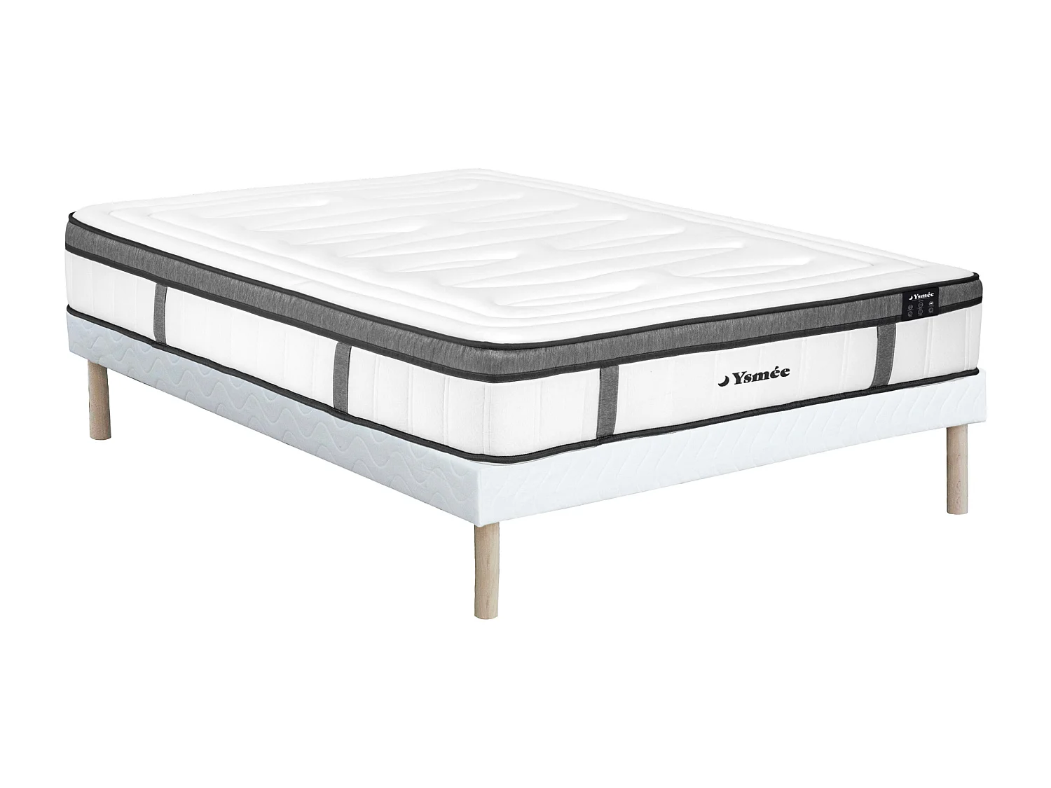 Boxspring + traagschuim hybride matrasset - 30cm dik - 160 x 200 cm - OLIANE van DREAMEA