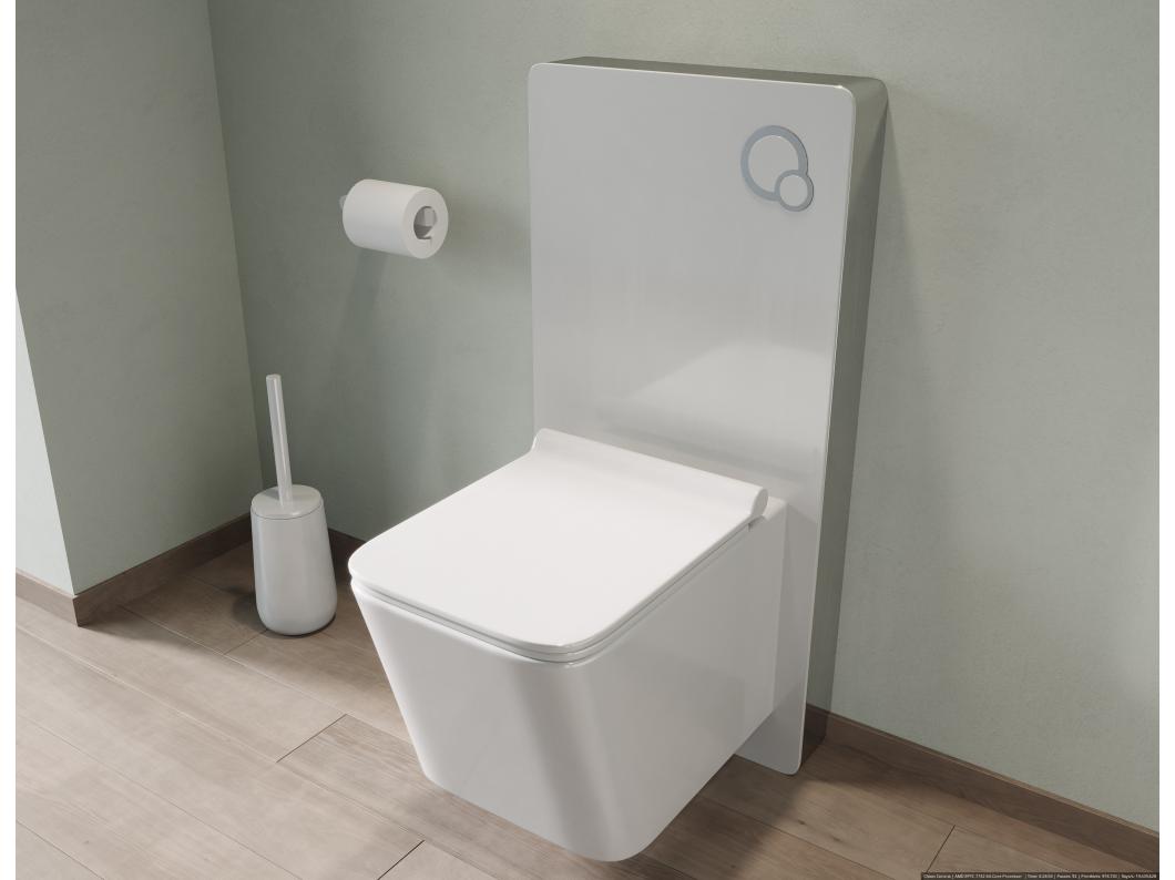 Dekoracyjny moduł podtynkowy do podwieszanego WC - Biały - SPINOSA