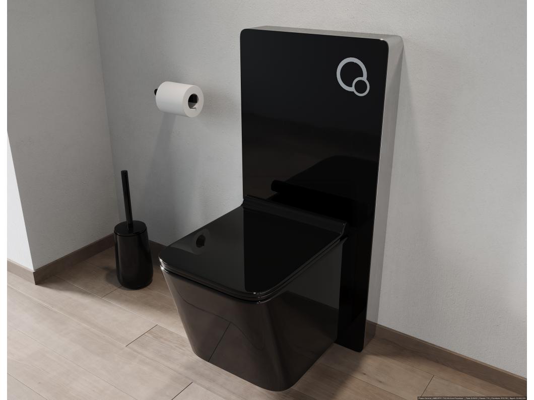 Dekoracyjny moduł podtynkowy do podwieszanego WC - Czarny - SPINOSA