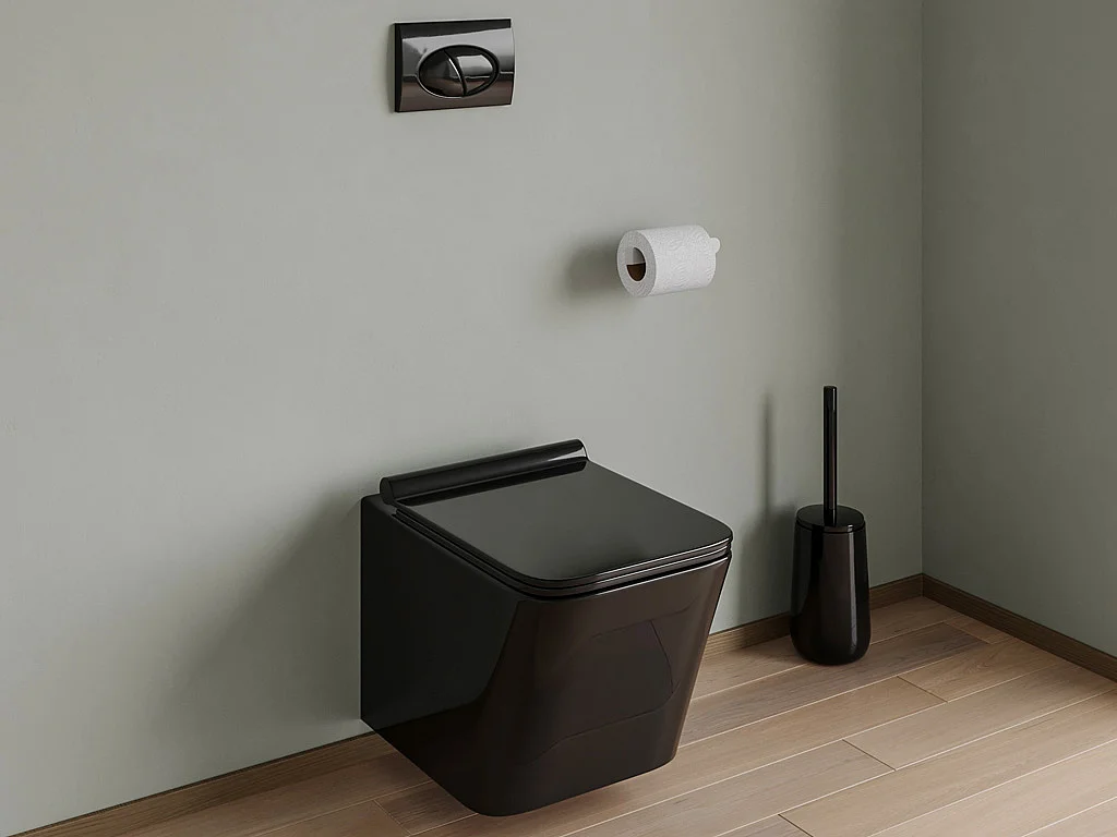 Plaque de commande pour WC avec double touche - Noir - CERASUS