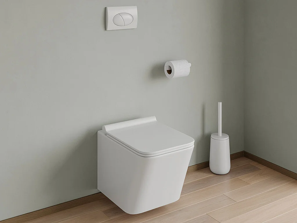 Plaque de commande pour WC avec double touche - Blanche - CERASUS