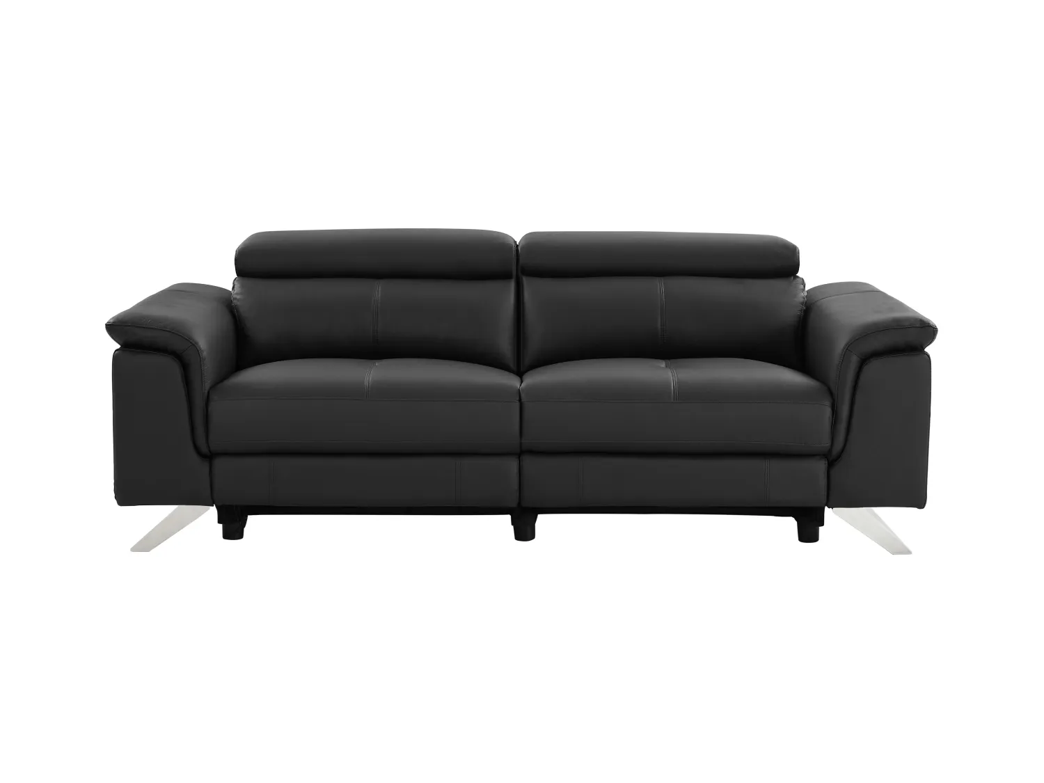 Relaxsofa 3-Sitzer elektrisch - Rindsleder - Schwarz - BREYT II