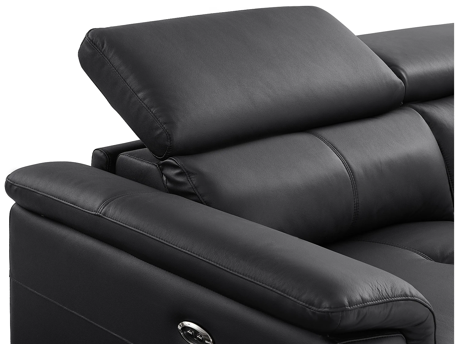 3-sits elektrisk reclinersoffa i svart kohudsläder BREYT II