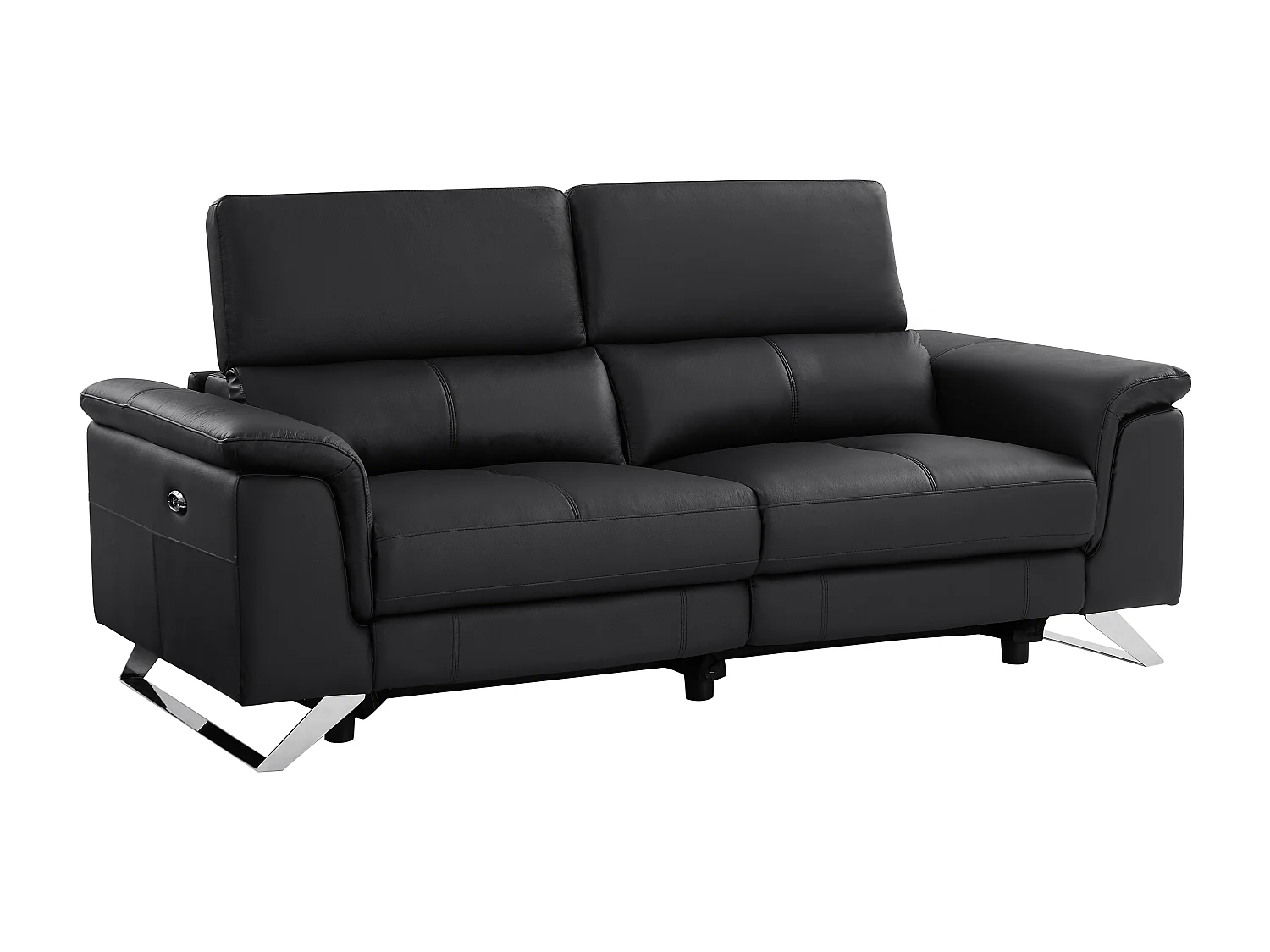 3-sits elektrisk reclinersoffa i svart kohudsläder BREYT II