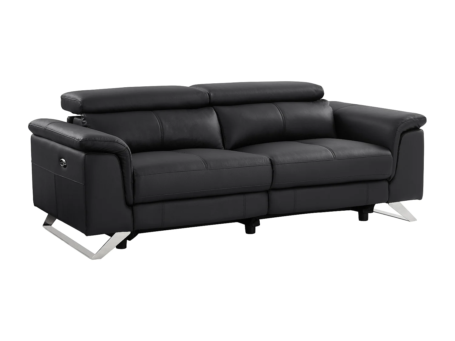 3-sits elektrisk reclinersoffa i svart kohudsläder BREYT II