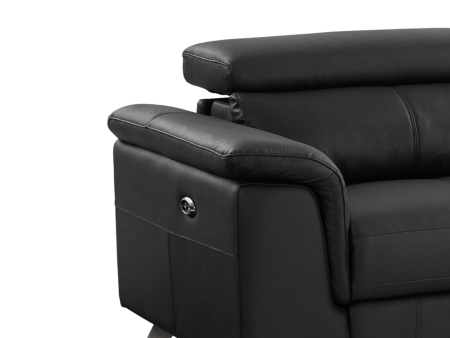 3-sits elektrisk reclinersoffa i svart kohudsläder BREYT II