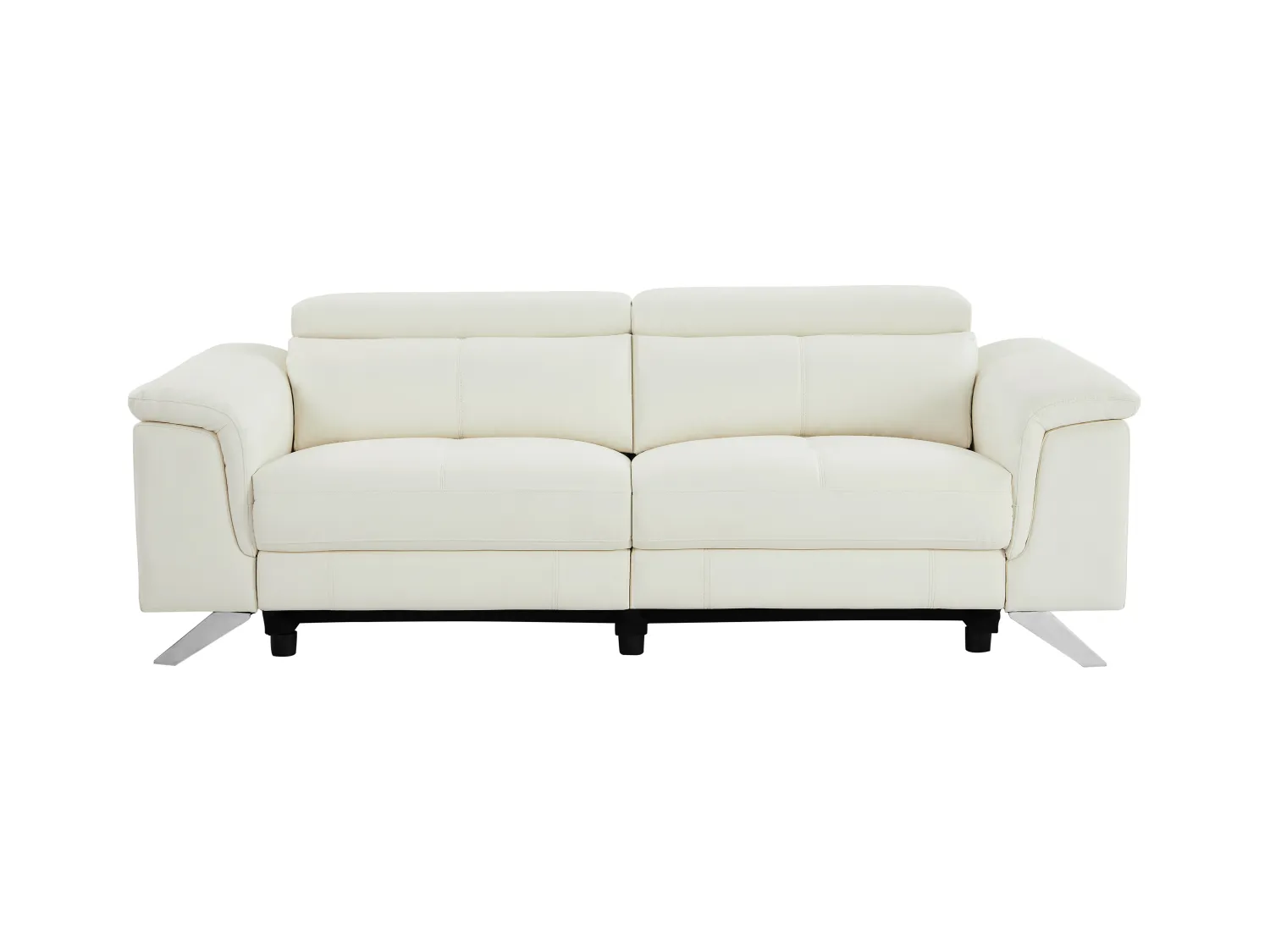Relaxsofa 3-Sitzer elektrisch - Rindsleder - Weiß - BREYT II