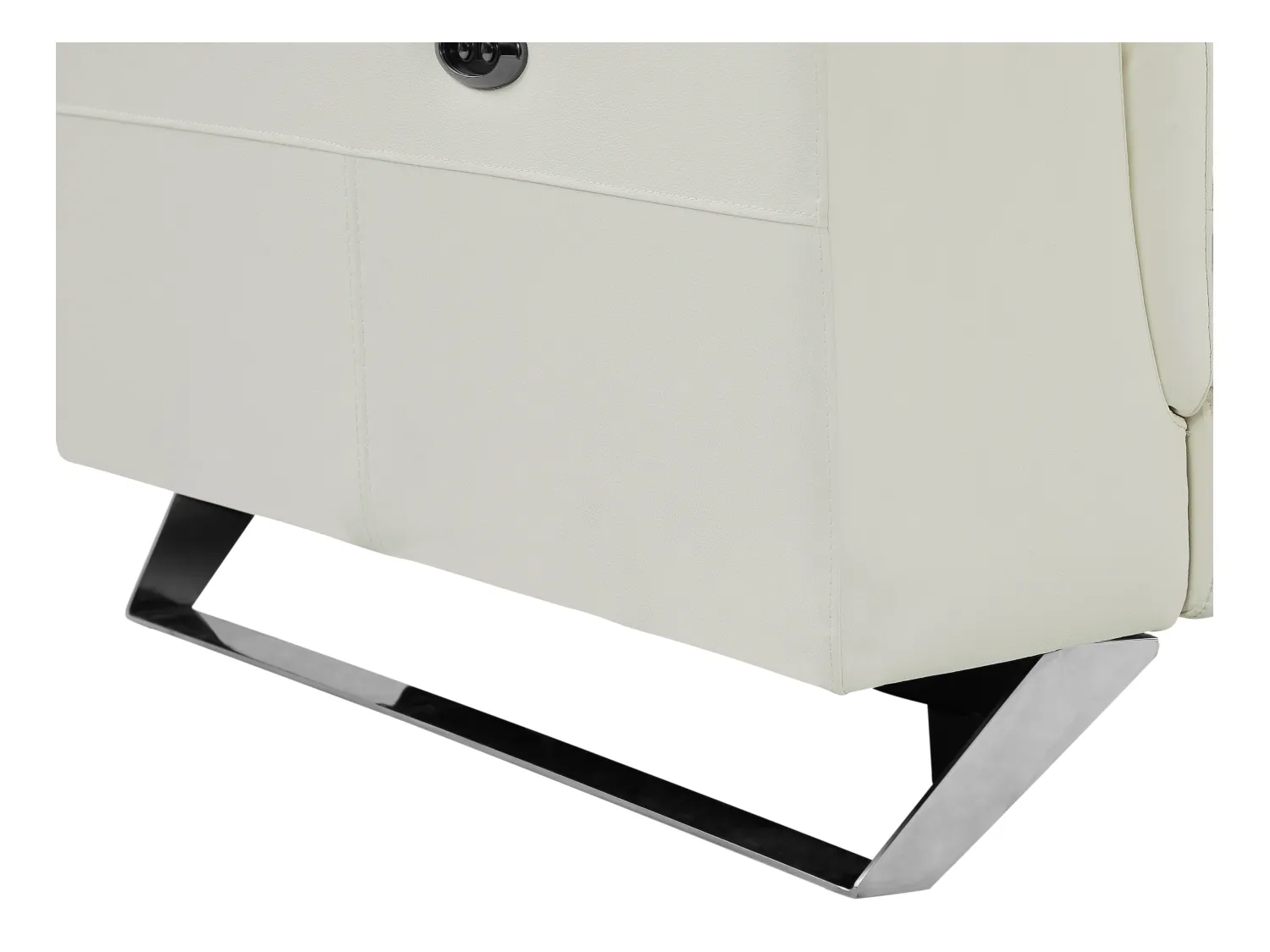 Relaxsofa 3-Sitzer elektrisch - Rindsleder - Weiß - BREYT II
