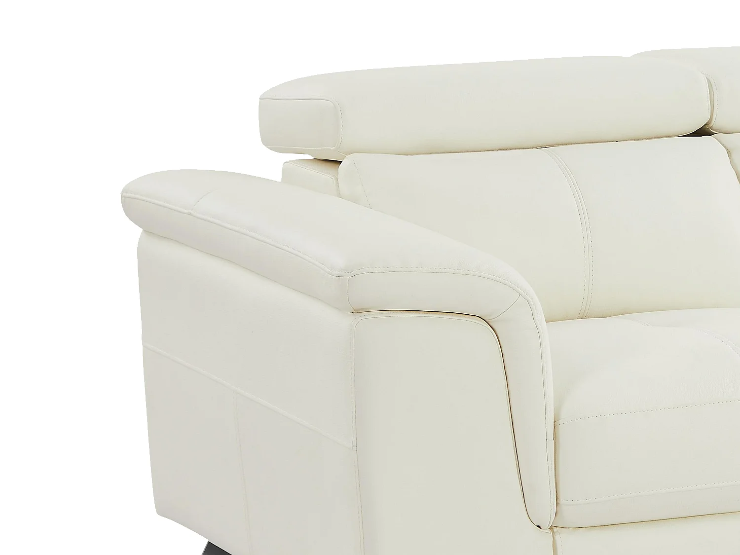 Sofá de 2 lugares em pele de vaca branco - BREYT II