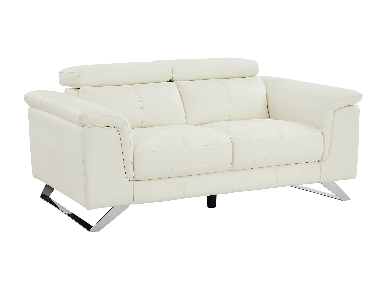 2-personers sofa i hvidt kalveskind BREYT II