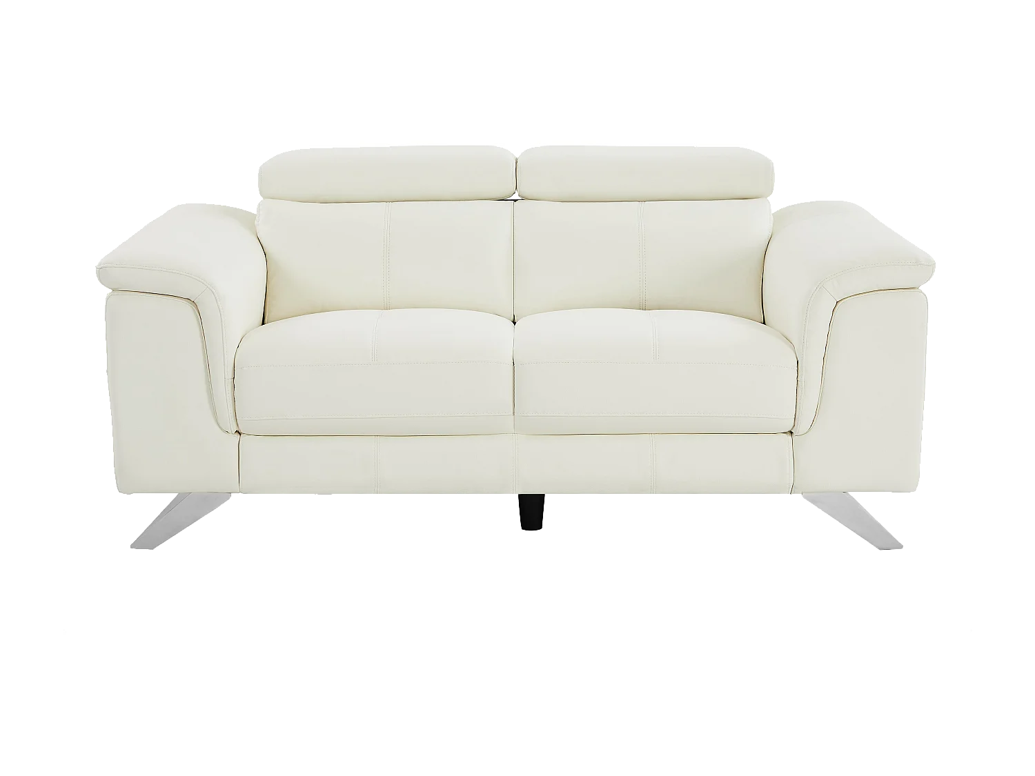 Canapé 2 places en cuir de vachette blanc BREYT II