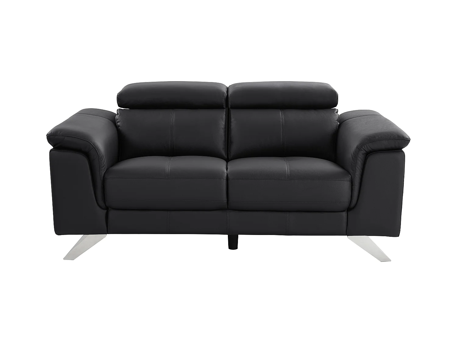 Sofa 2-Sitzer - Rindsleder - Schwarz - BREYT II