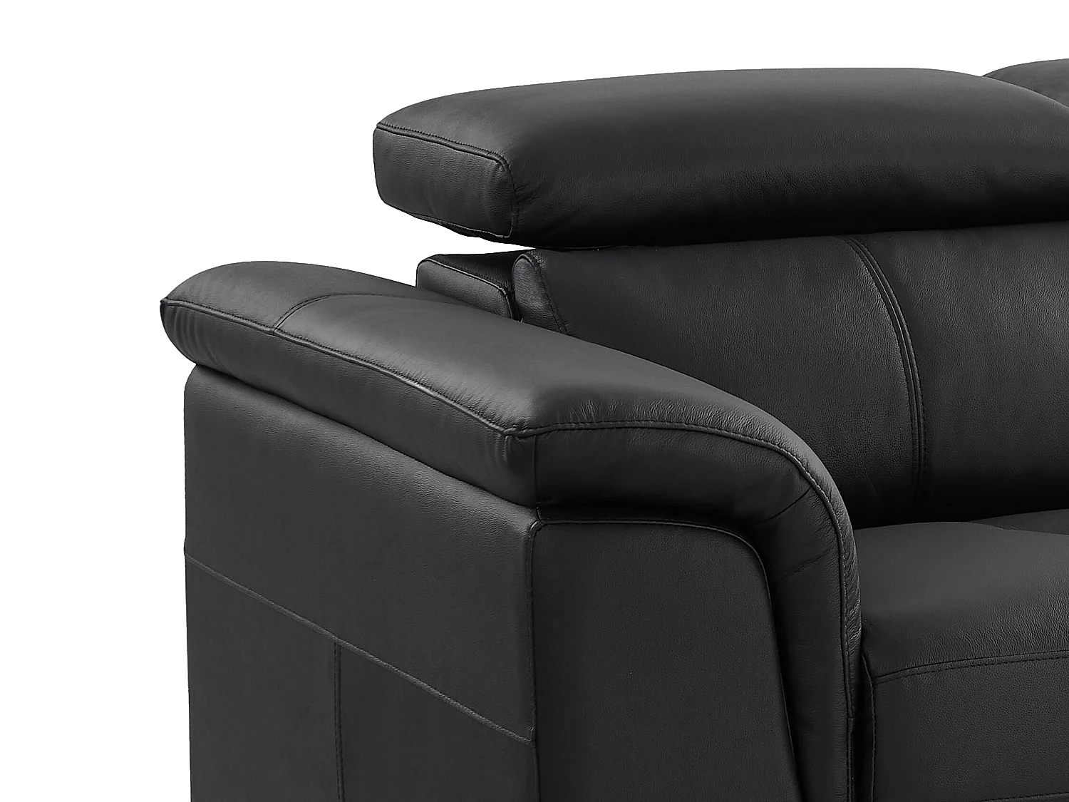 Sofa 2-Sitzer - Rindsleder - Schwarz - BREYT II