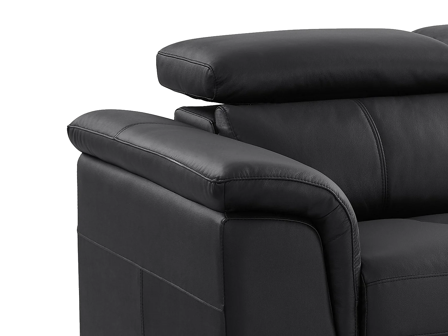 Sofá de 2 lugares em pele de vaca preto - BREYT II