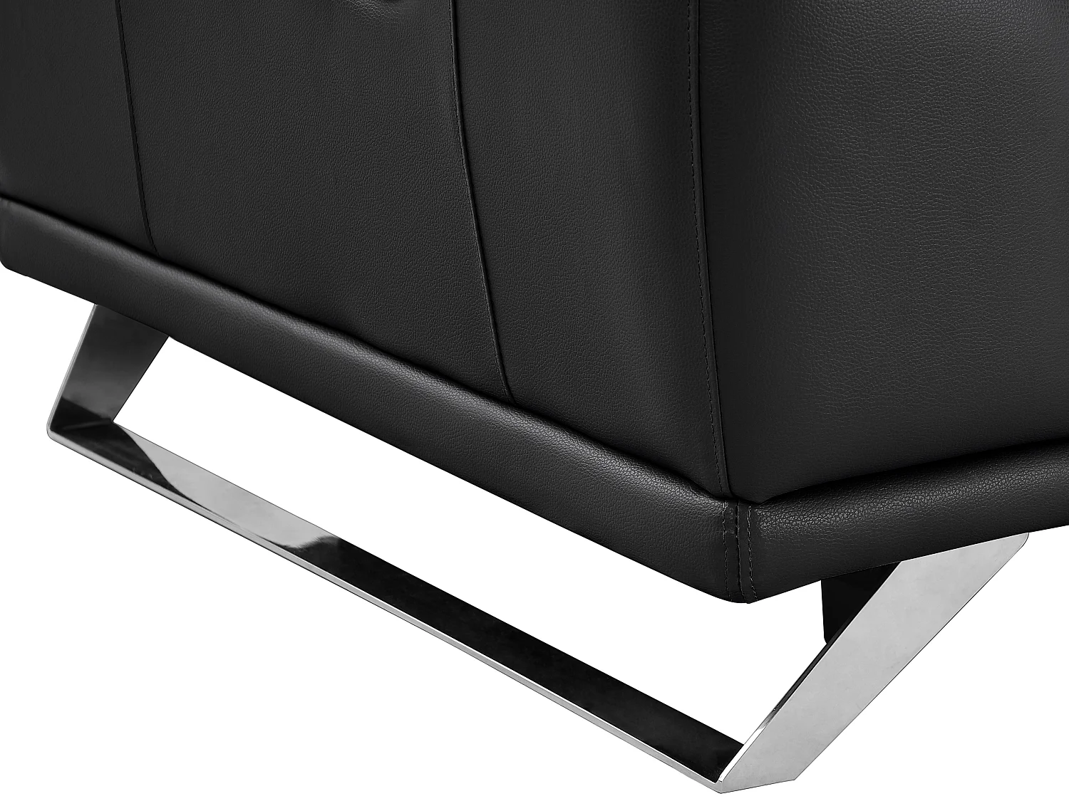 Sofá de 3 lugares articulado elétrico em pele de vaca preto - AZIDEE II