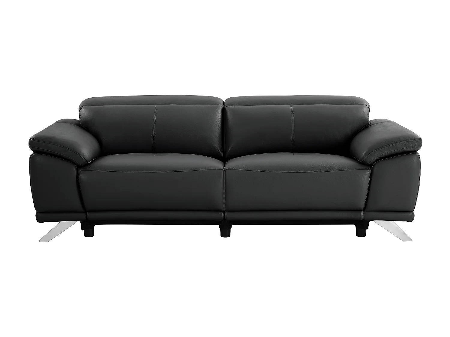 Canapé 3 places relax électrique en cuir de vachette noir AZIDEE II