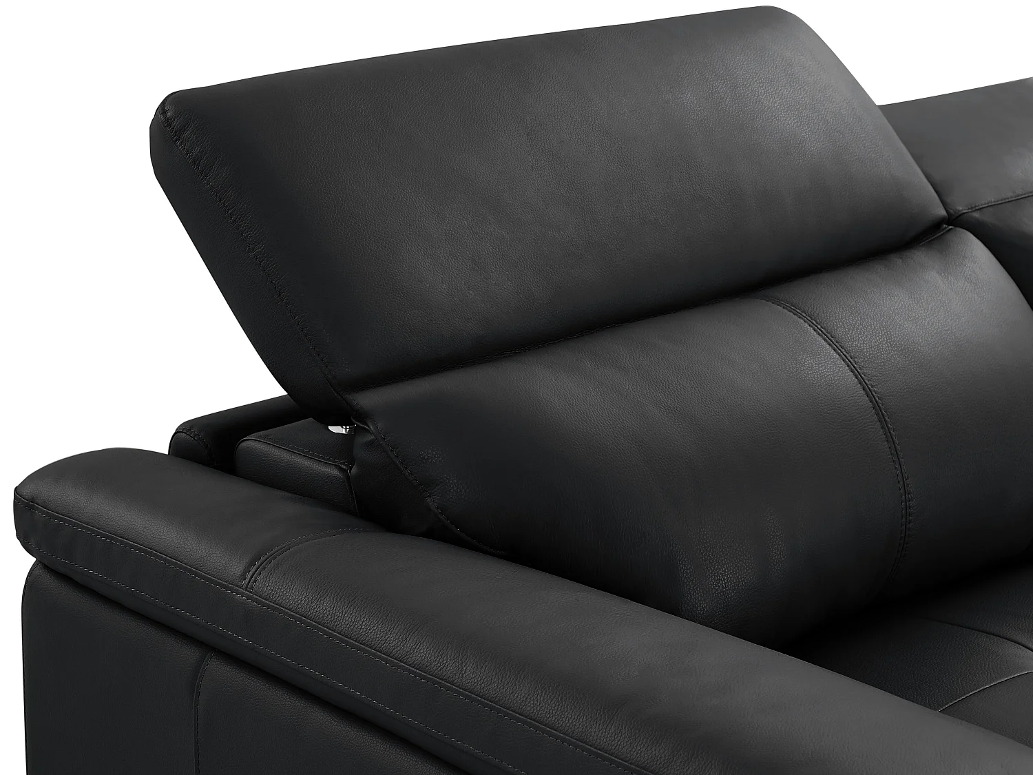 Canapé 3 places relax électrique en cuir de vachette noir AZIDEE II