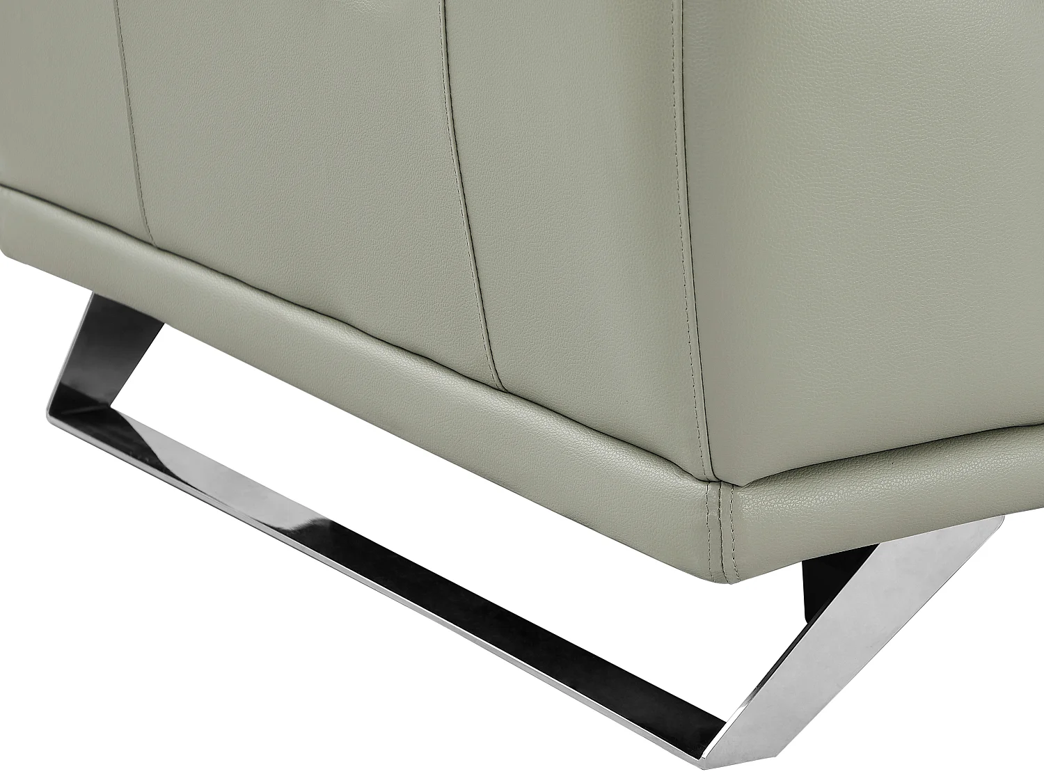 Sofá de 3 lugares articulado elétrico em pele de vaca cinzento-claro - AZIDEE II