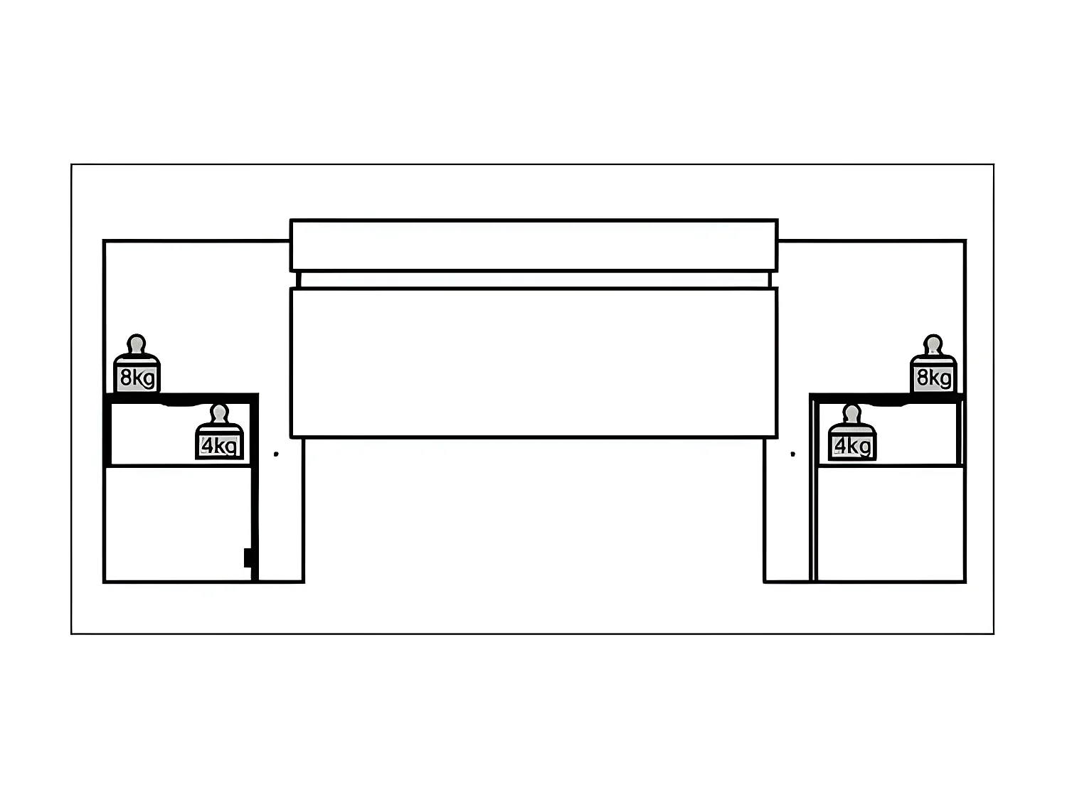 Tête de lit extensible avec chevets  - 140/160 cm - Coloris : Naturel et ivoire - PARATI
