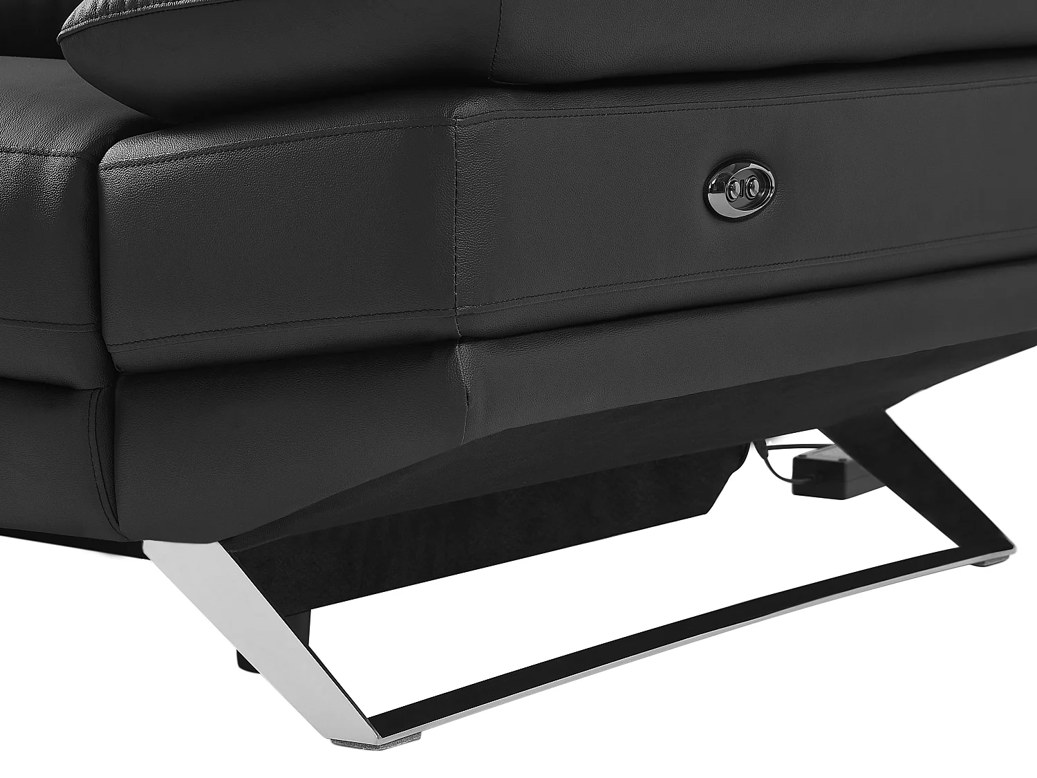 Elektrische relaxzitbank met hoek links van zwart vaarsleer PUNO II