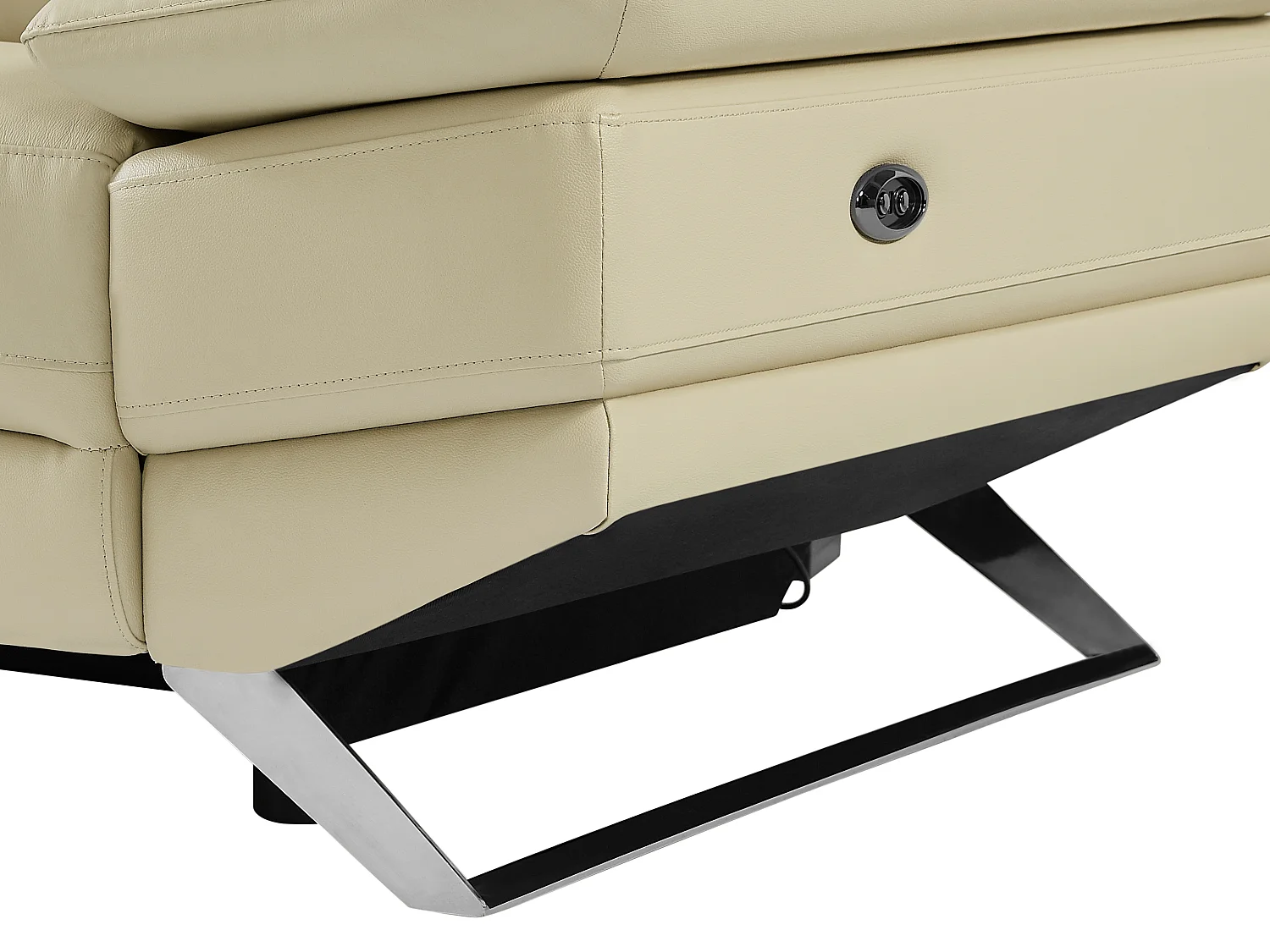 Canapé d'angle gauche relax électrique en cuir de vachette beige PUNO II