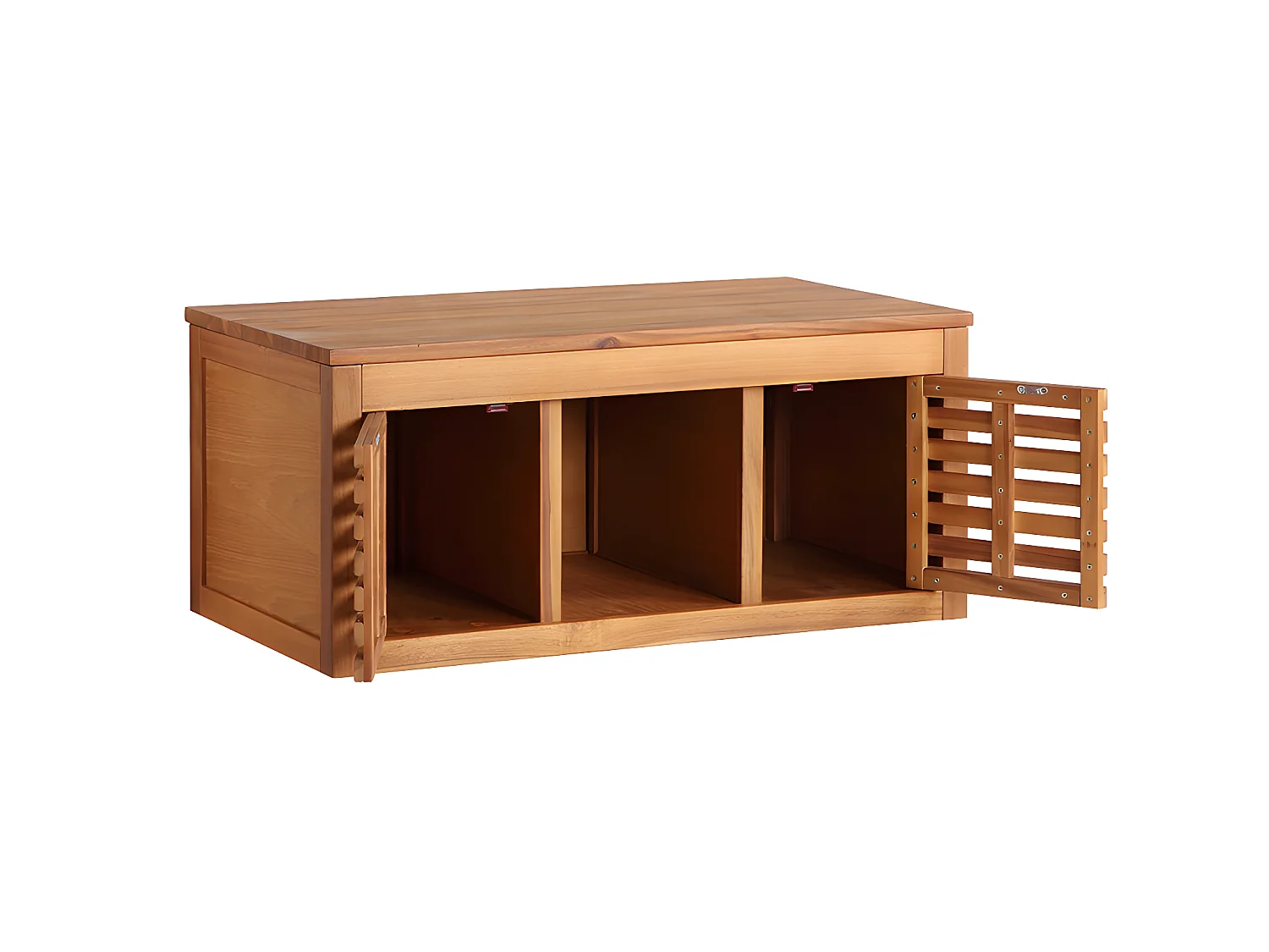 Meuble de salle de bain suspendu en bois d'acacia avec simple vasque - 90 cm  - PENEBEL