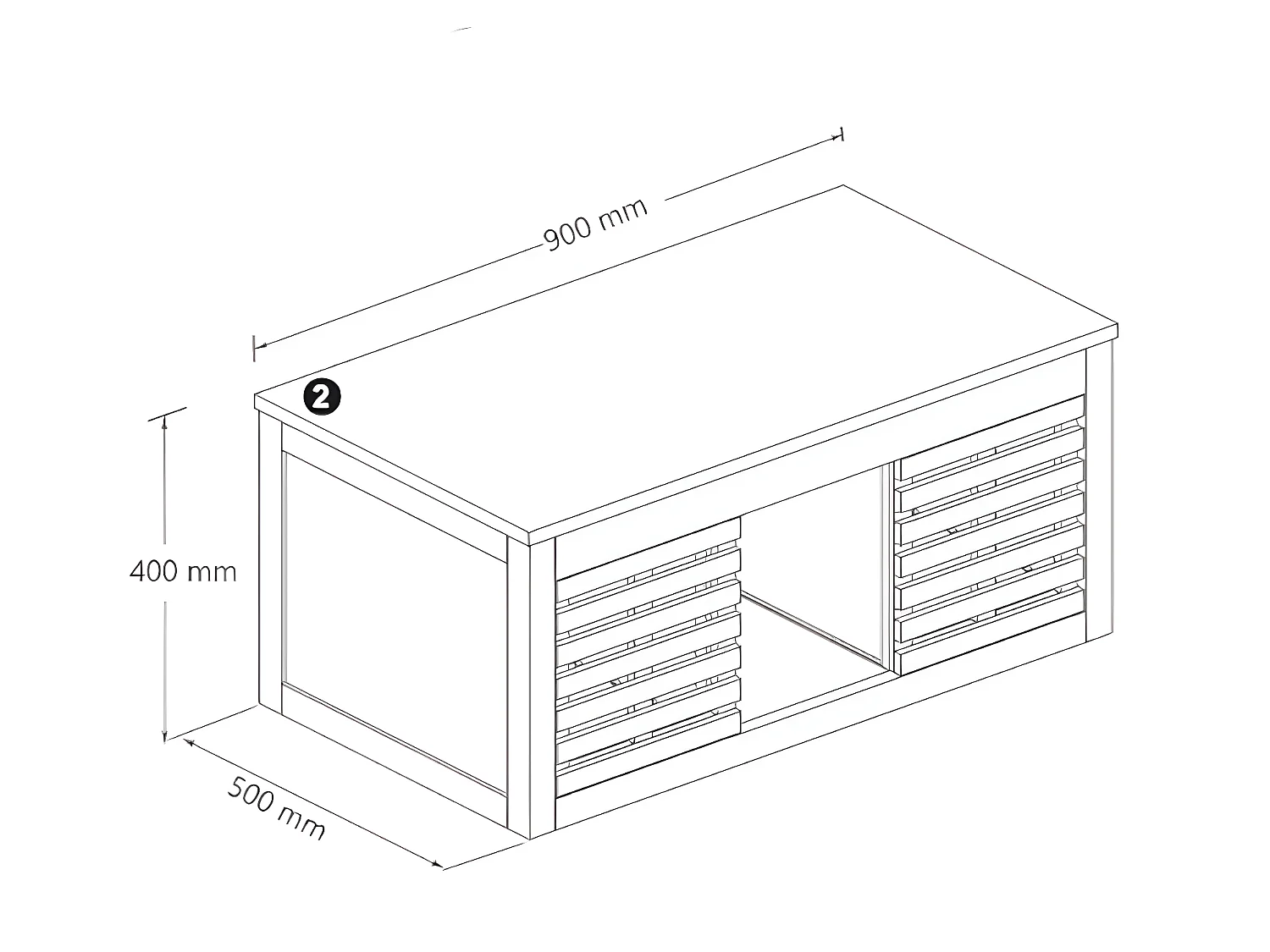 Meuble de salle de bain suspendu en bois d'acacia avec simple vasque - 90 cm  - PENEBEL