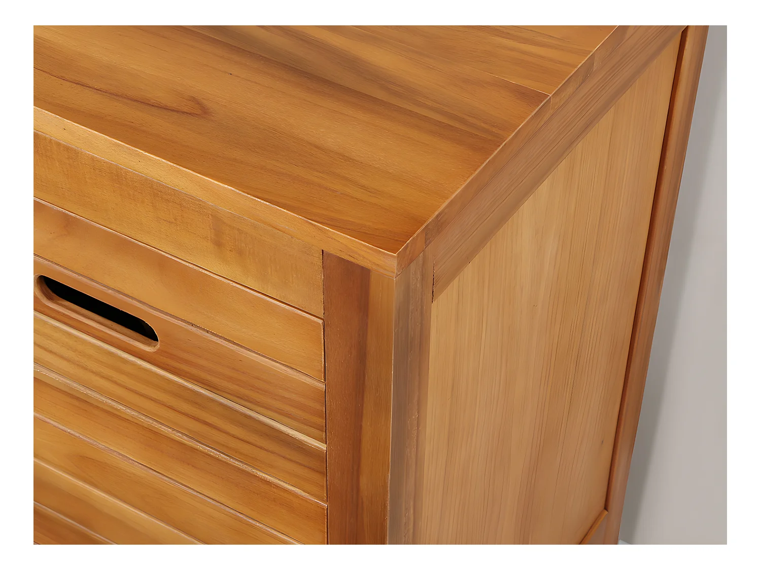 Waschbeckenunterschrank mit Doppelwaschbecken und Spiegeln - Akazienholz - 130 cm - PULUKAN