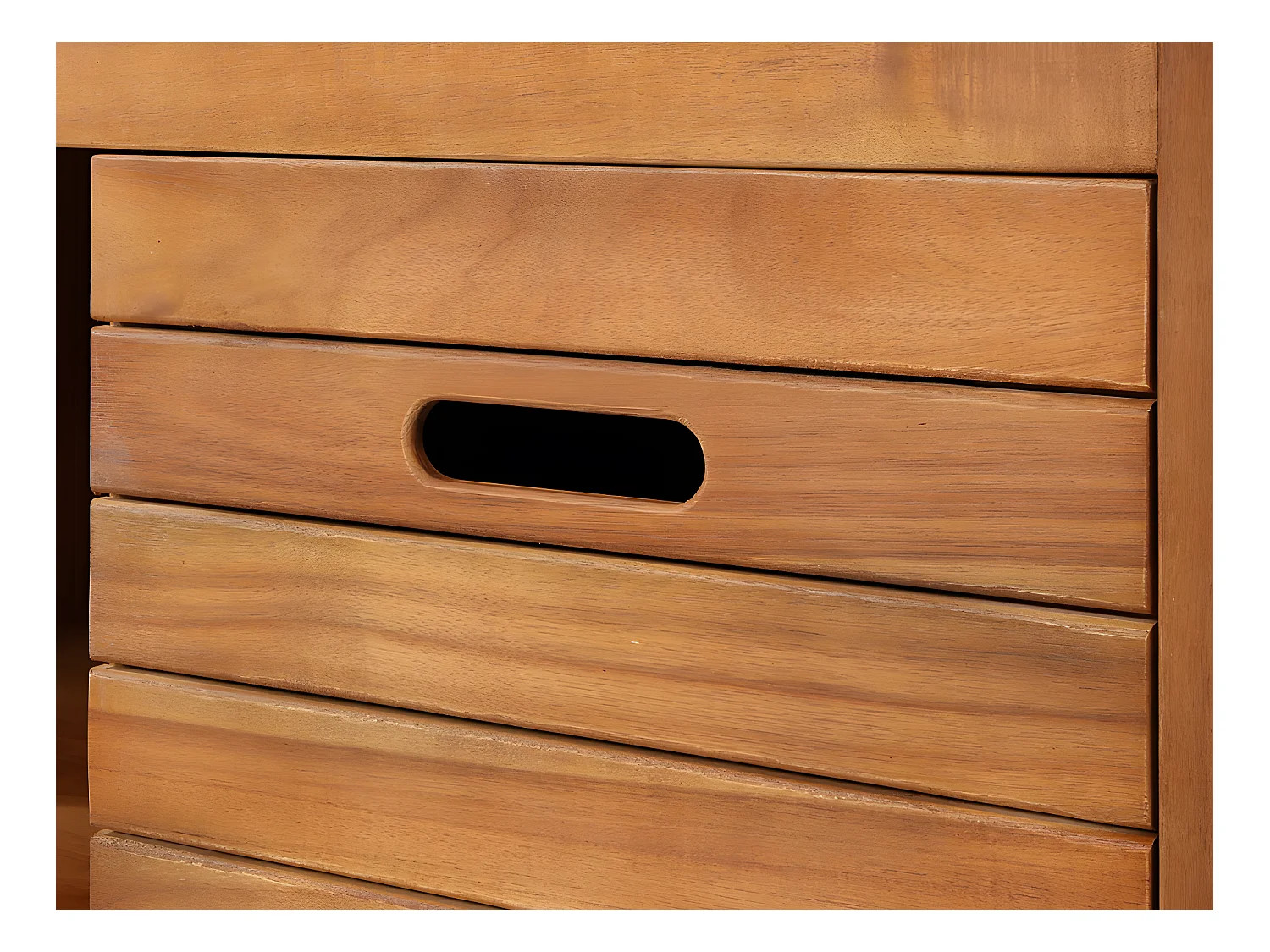 Waschbeckenunterschrank mit Doppelwaschbecken und Spiegeln - Akazienholz - 130 cm - PULUKAN