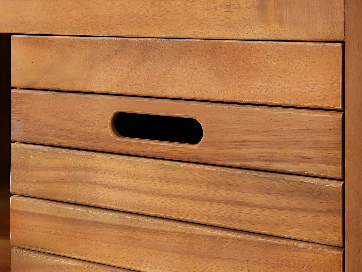 Mueble de baño de madera de acacia con doble lavabo y espejos - 130  cm - PULUKAN