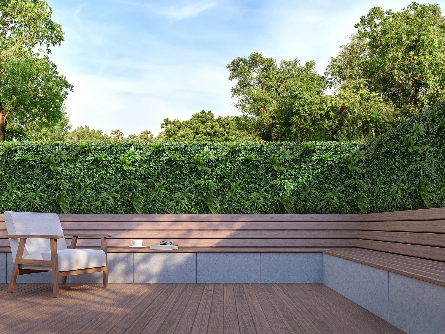 Mur végétal synthétique vert - pack de 1m² - DELVIN