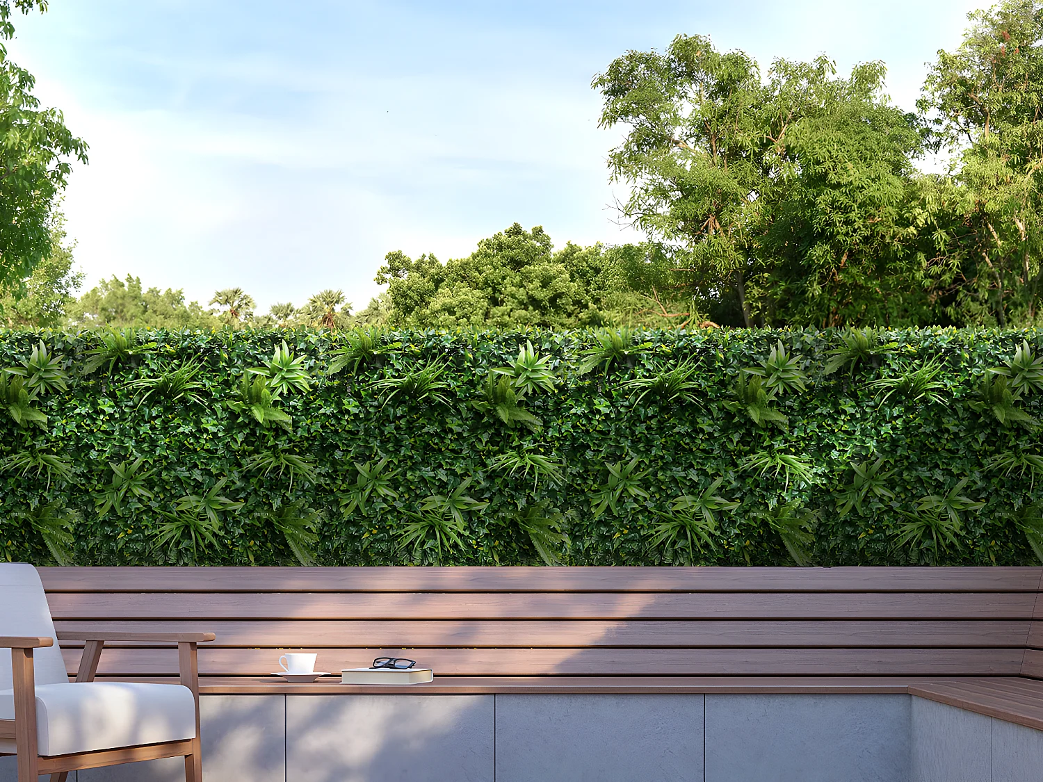 Mur végétal synthétique vert - pack de 1m² - DELVIN