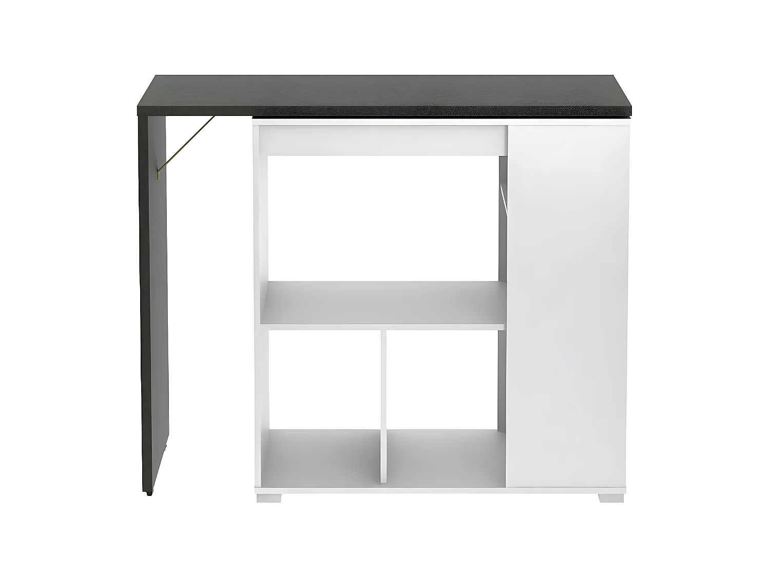 Zestaw barowy: Szafka barowa SATURNE + 2 stołki CALAS - Kolor biały i betonowy