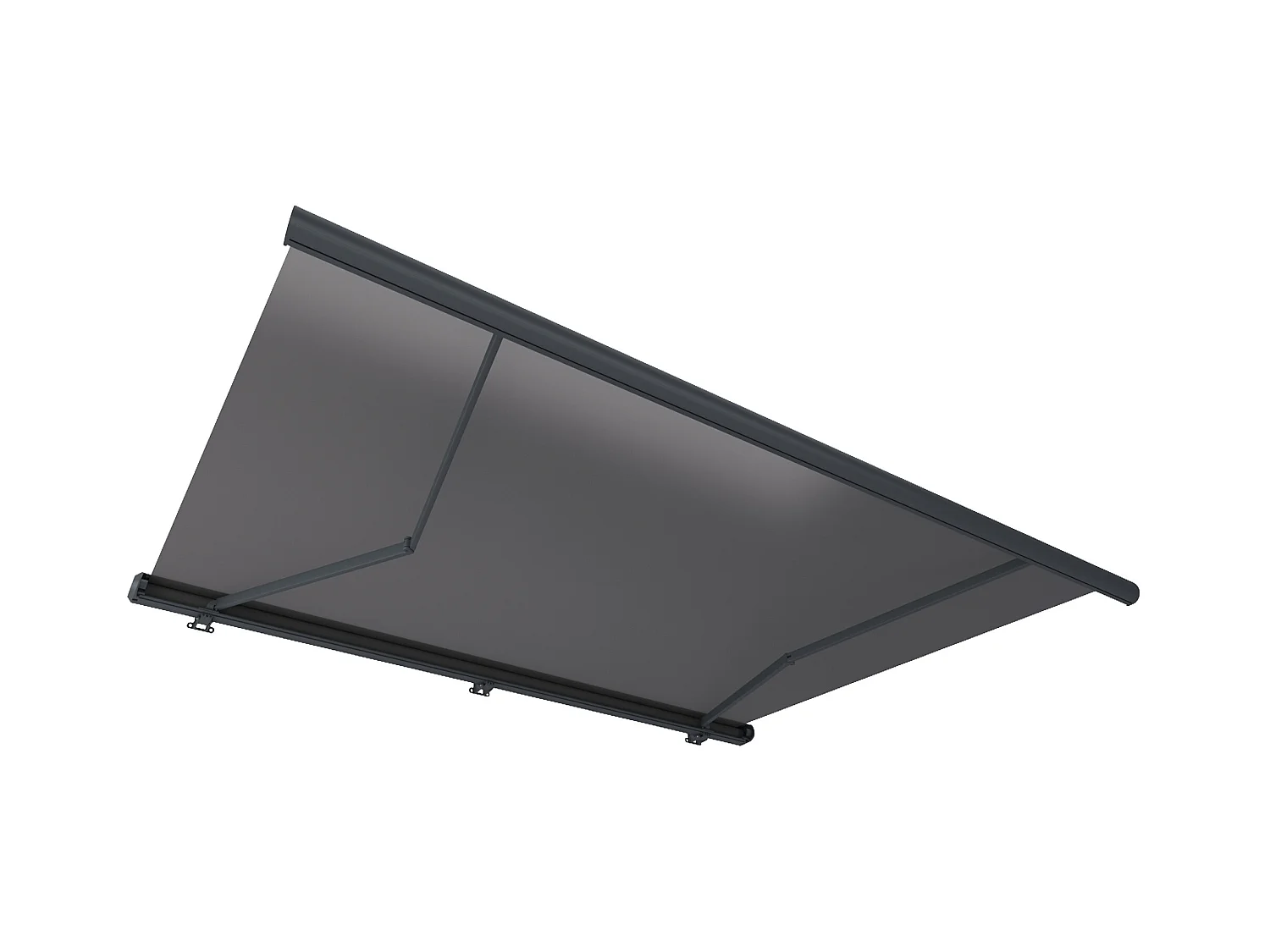 Tendone esterno motorizzato a LED con cassonetto integrale a 6 x 3, 5 m tessuto acrilico antracite GALAXA