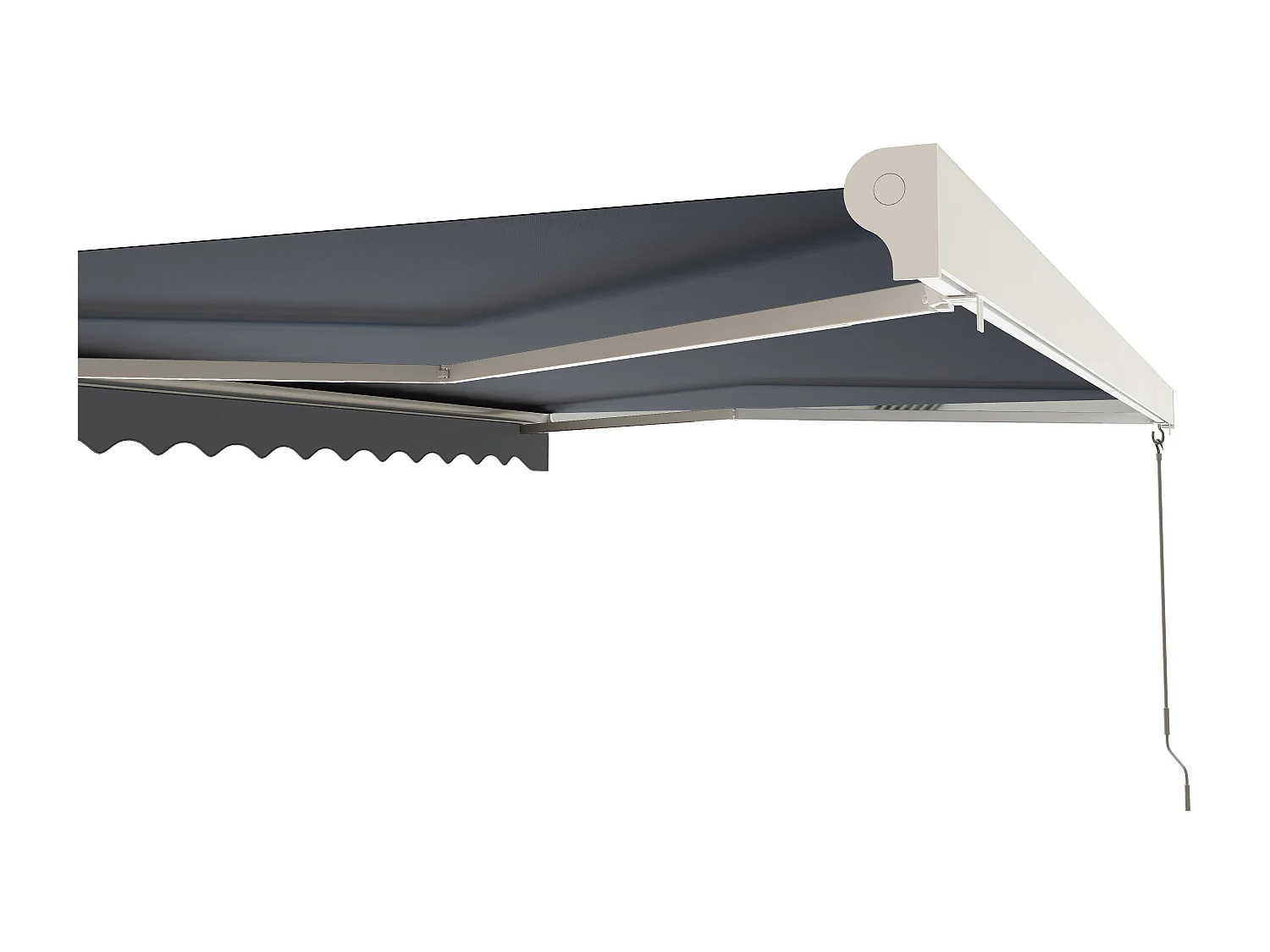 Toldo retrátil motorizado com semicaixa 5 x 3 m antracite - COFANA