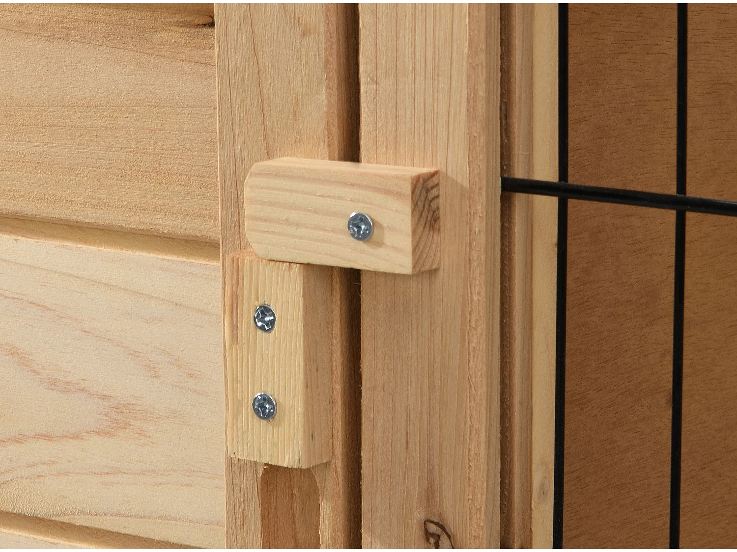 Conigliera su gambe per conigli e roditori L. 91 x P. 45 x H. 70 cm in Legno Naturale - LAPIUS