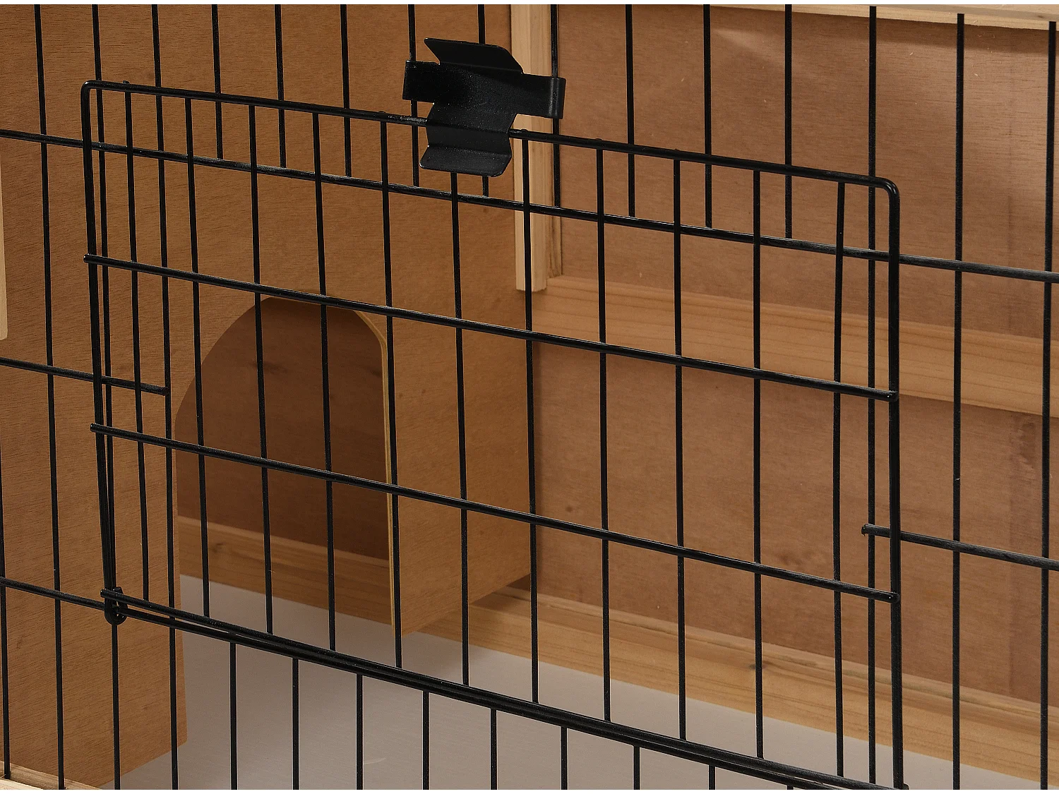 Conigliera su gambe per conigli e roditori L. 91 x P. 45 x H. 70 cm in Legno Naturale - LAPIUS