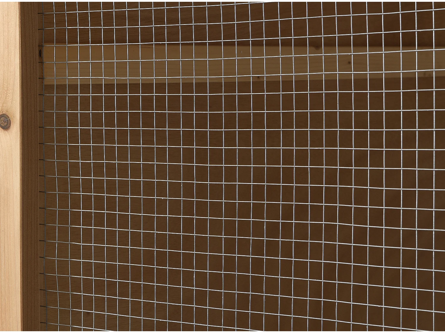 Hönshus med rastgård i naturfärgad trä för 10 hönor 266 × 174 × 205 cm FERAS