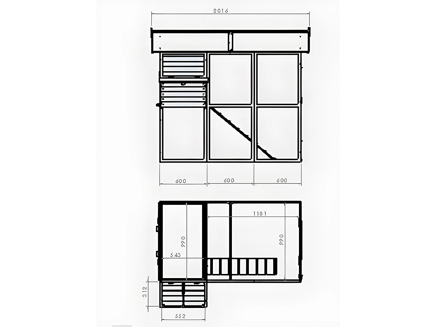 Pollaio con recinto 8 galline L. 201 x P.142 x H. 171 cm in Legno Naturale - GALLUS
