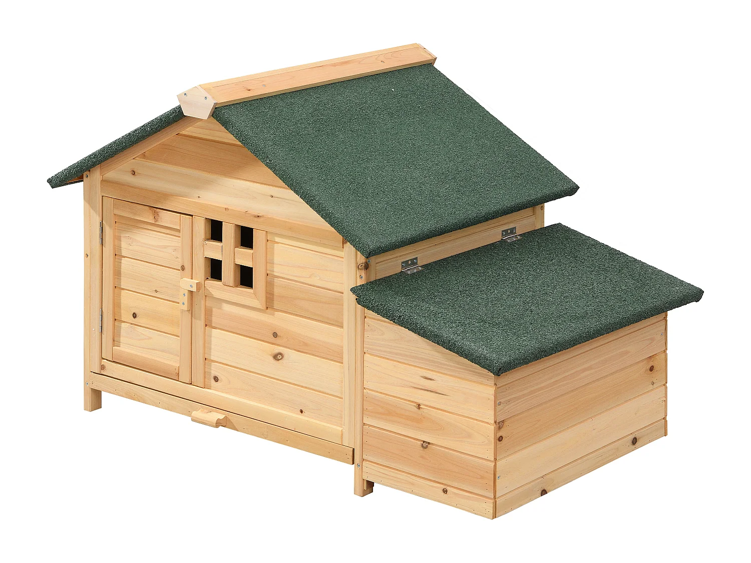 Hühnerstall aus Holz mit Legenest - für 2 Hühner - 106 x 64 x 71 cm - Holzfarben - ANSER