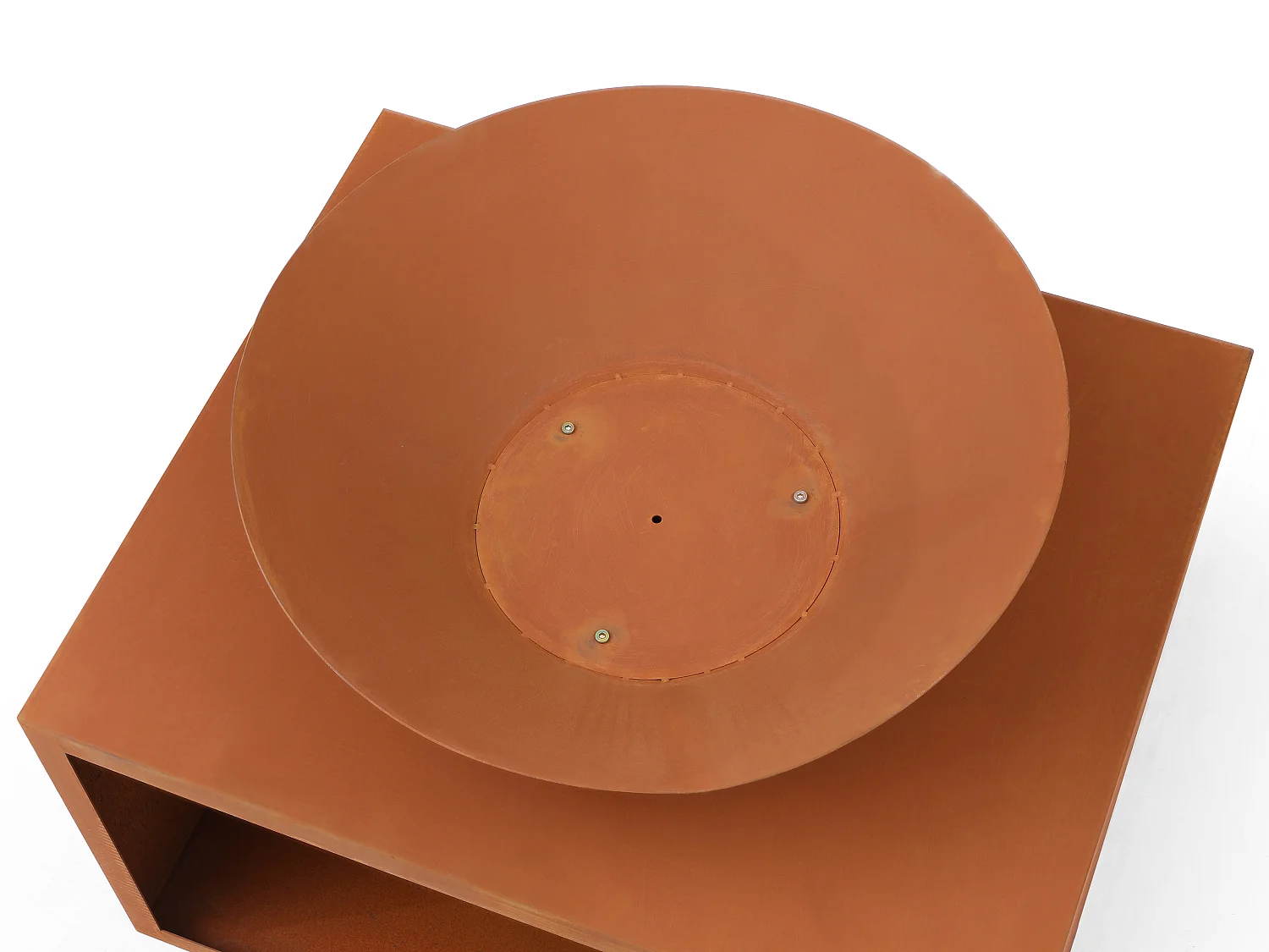 Vuurkorf van staal Corten met bergruimte voor hout - L90 x H67,5 x D75 cm - BEZIO