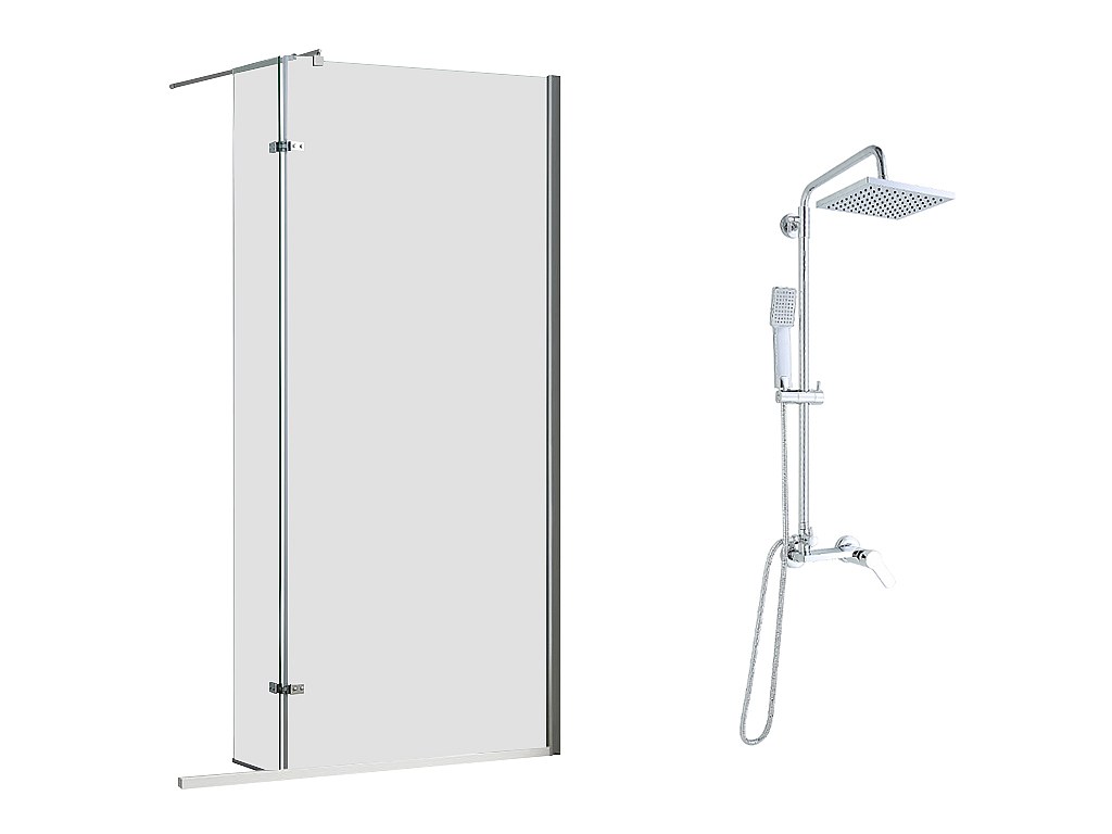 Pack paroi douche à l'italienne 120 cm - Volet pivotant - EMILIA