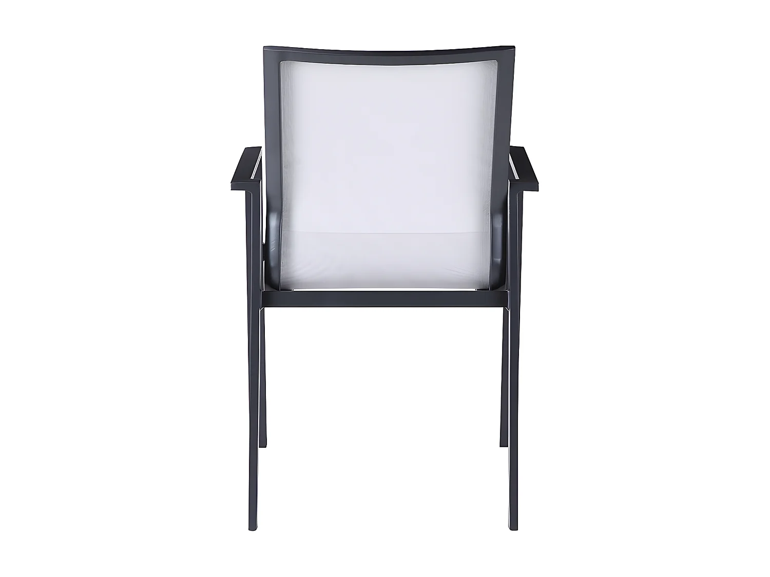 Juego de 2 sillones de jardín apilables de aluminio y textileno - Gris claro y negro - VALERA