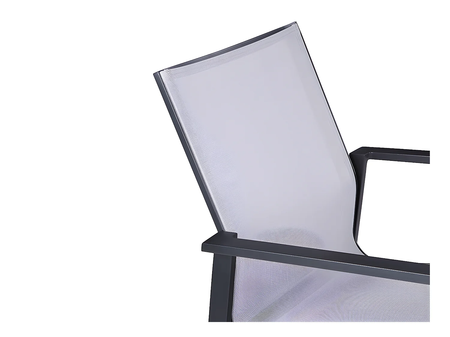 Juego de 2 sillones de jardín apilables de aluminio y textileno - Gris claro y negro - VALERA