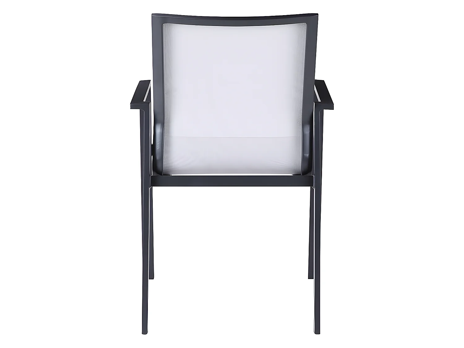 Lot de 2 fauteuils de jardin empilables en aluminium et textilène - Gris clair et noir - VALERA de MYLIA