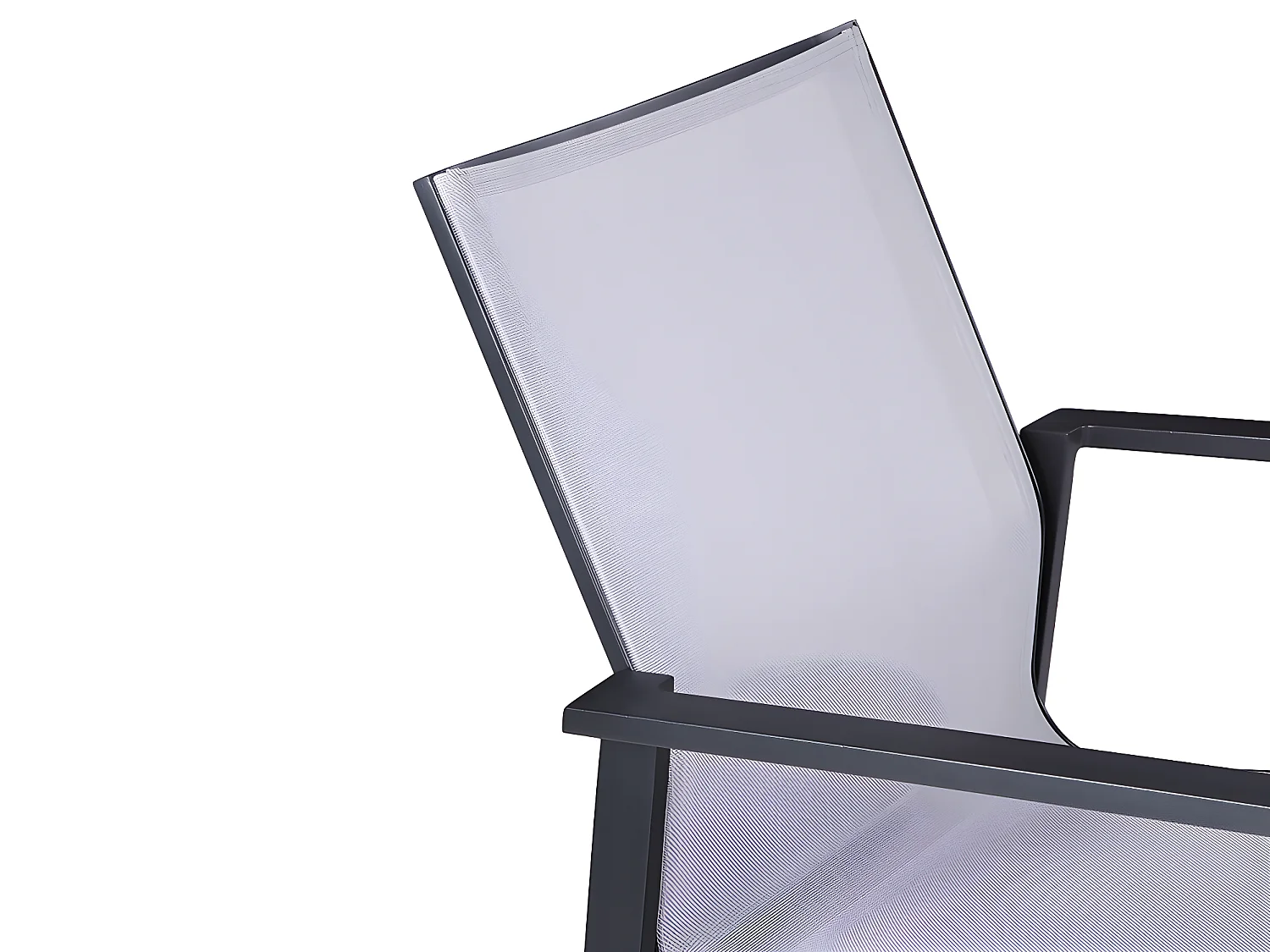 Lot de 2 fauteuils de jardin empilables en aluminium et textilène - Gris clair et noir - VALERA de MYLIA