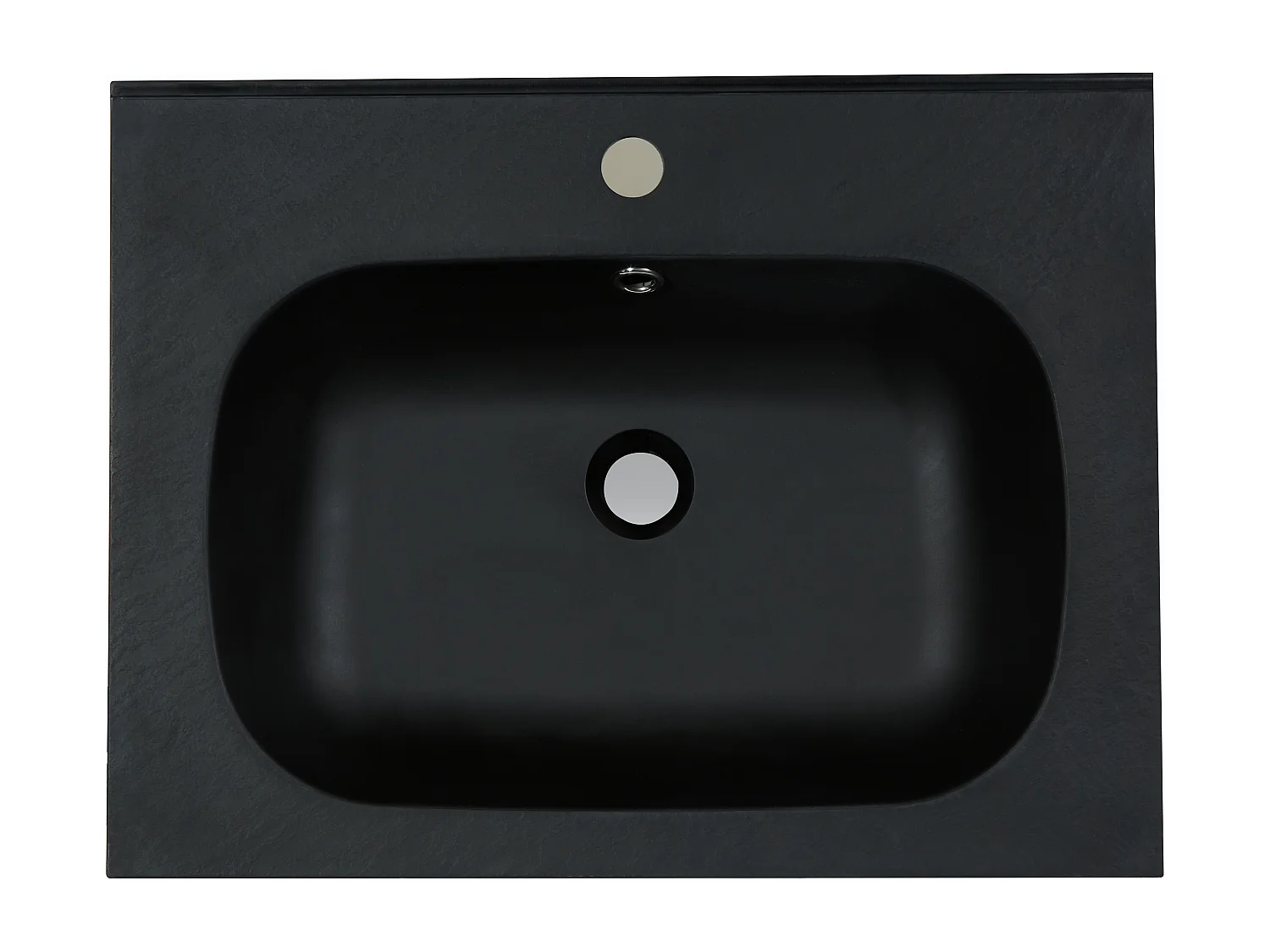 Vasque à encastrer en résine effet pierre - Noir - L60 x l46 cm - OKIWA