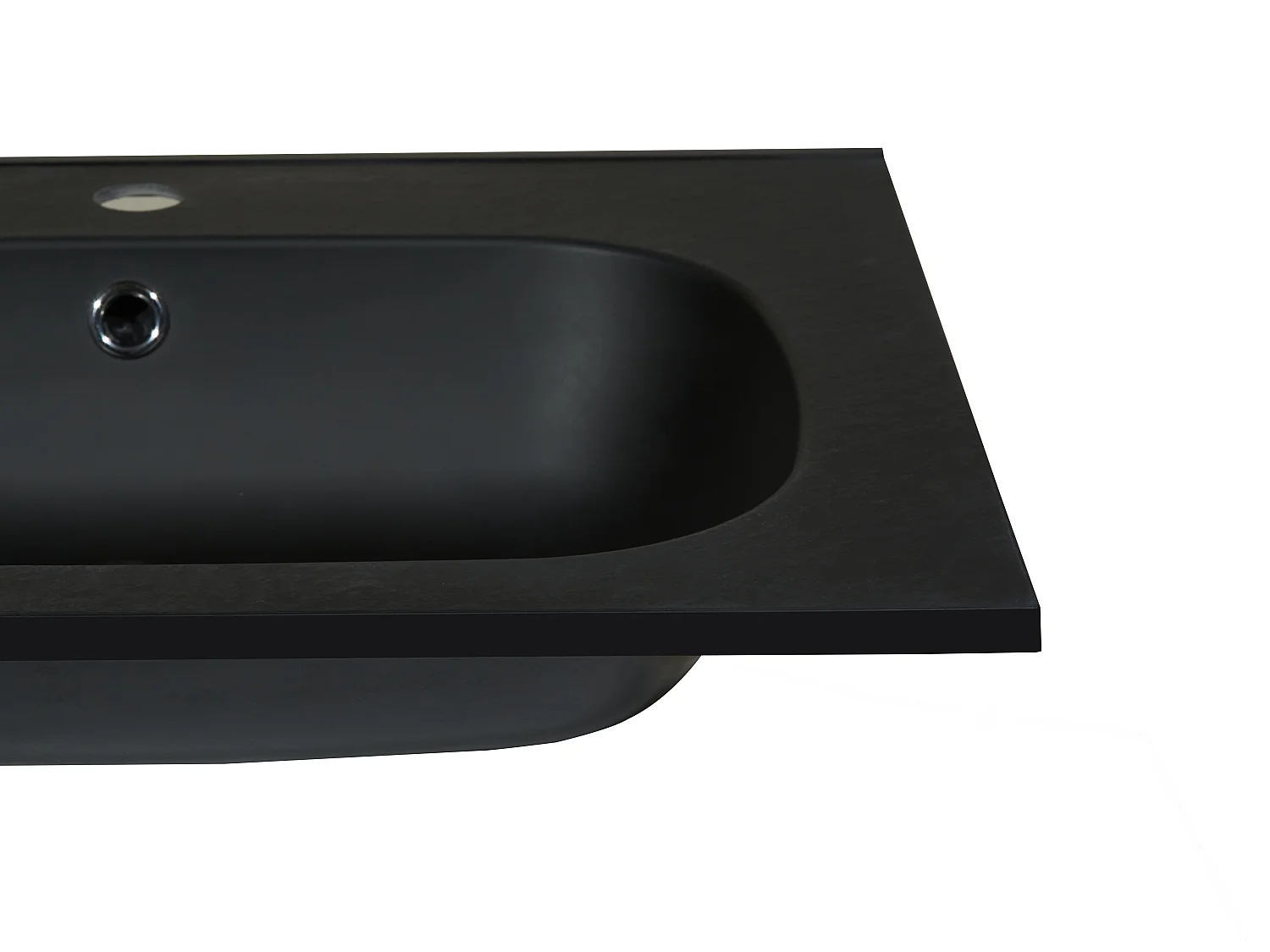 Inbouwwastafel in hars met steenlook - Zwart - L60 x B46 cm - OKIWA